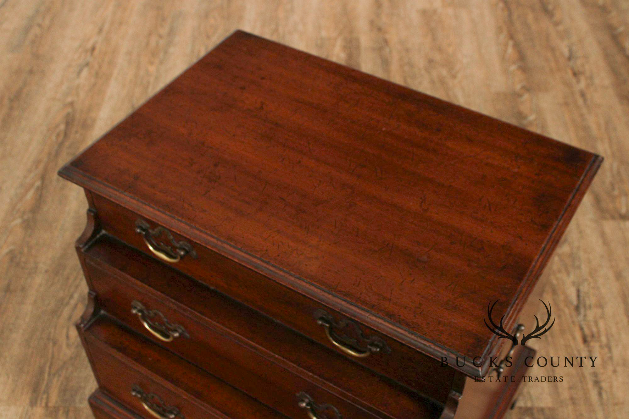 English George III Style Mahogany Three-Drawer Chest Side Table