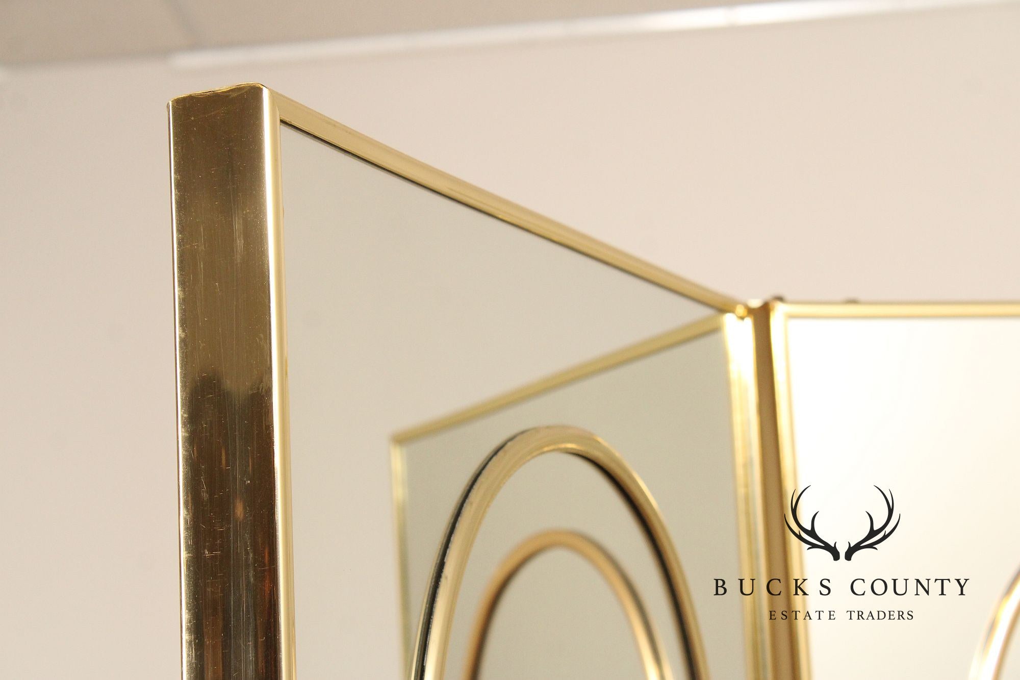 Hollywood Regency Two-Panel Mirrored Room Screen