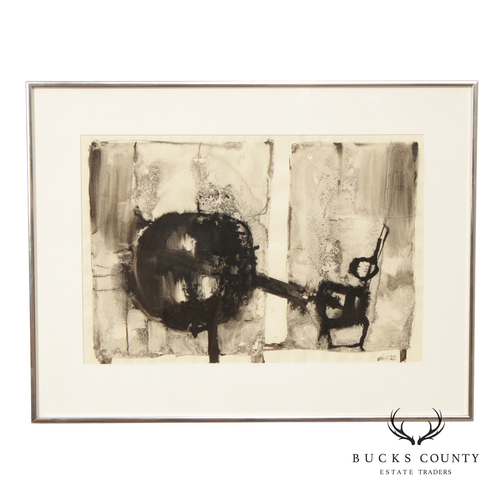 James Wines Abstract Pen and Ink Drawing, Study for a Sculpture