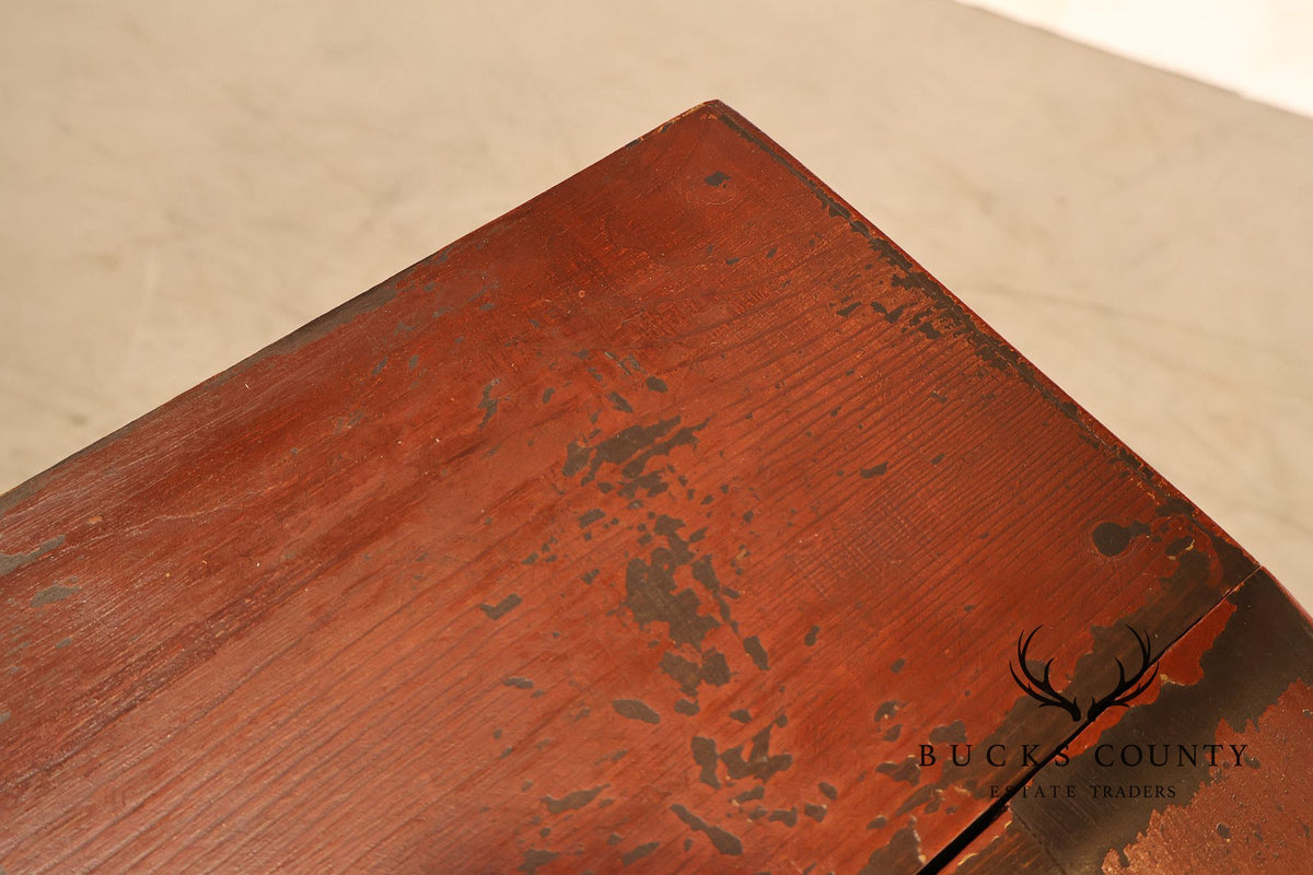 Antique Rustic Schoolmaster’s Flip Front Distressed Painted Desk