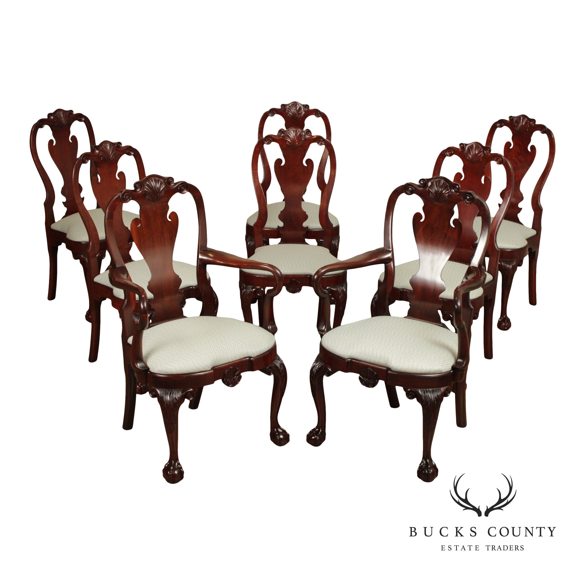 Kindel Winterthur Collection Set of Eight Mahogany Dining Chairs