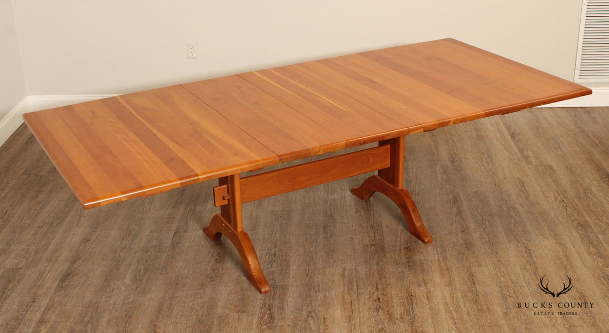 Hunt Country Furniture Farmhouse Style Expandable Cherry Trestle Dining Table