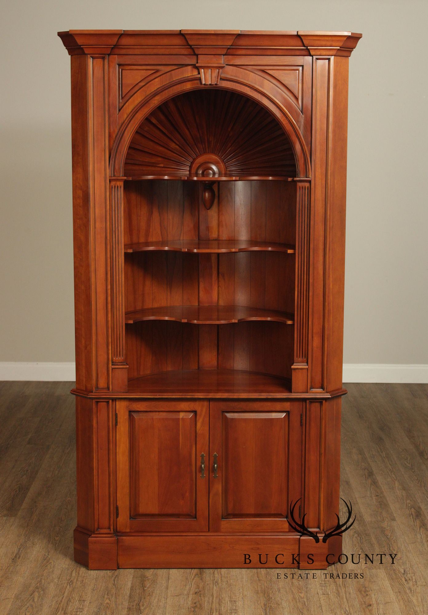 Harden Chippendale Style Cherry Corner Bookcase