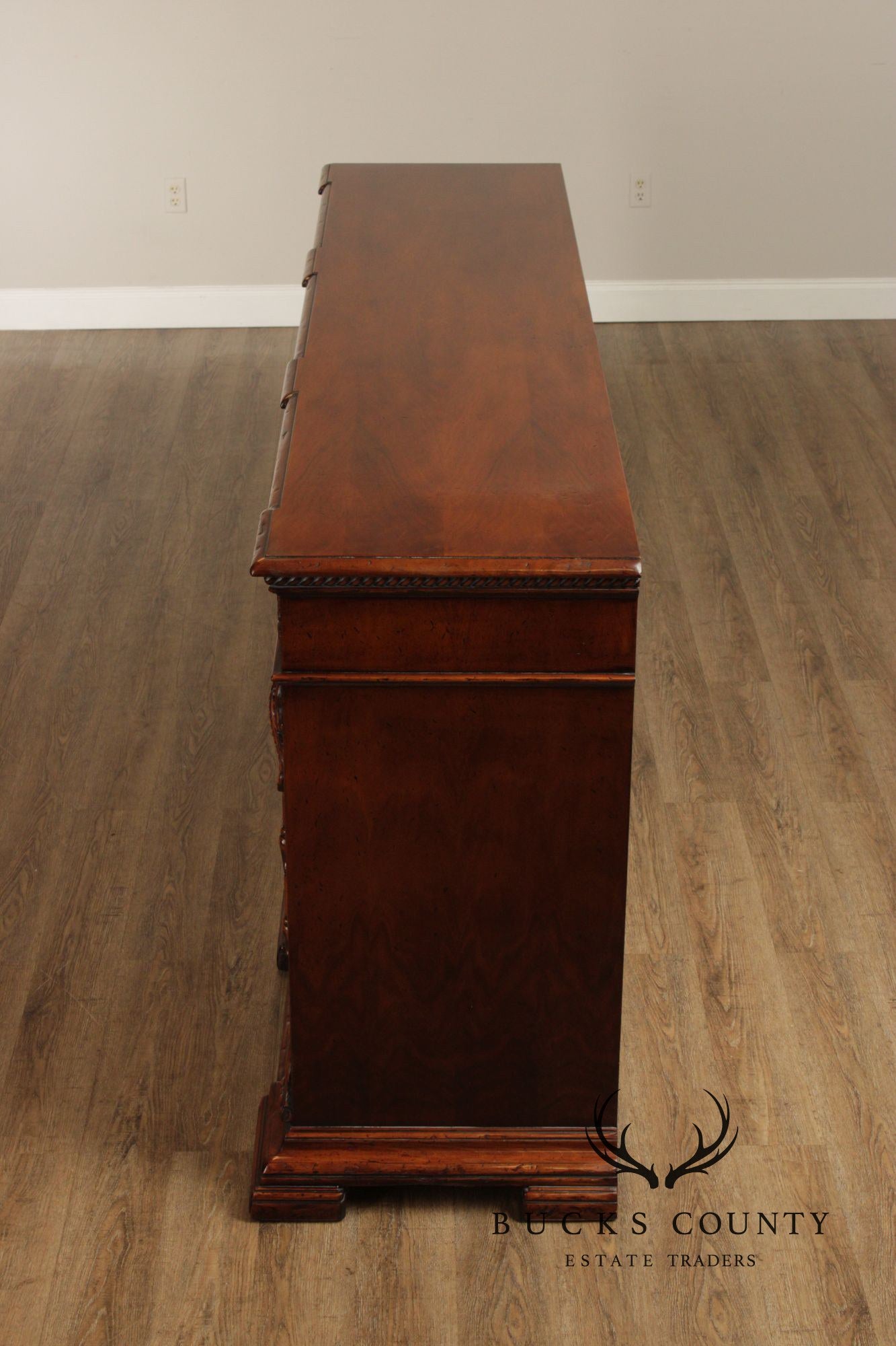 Francesco Molon XVI Century Style Walnut Carved Sideboard