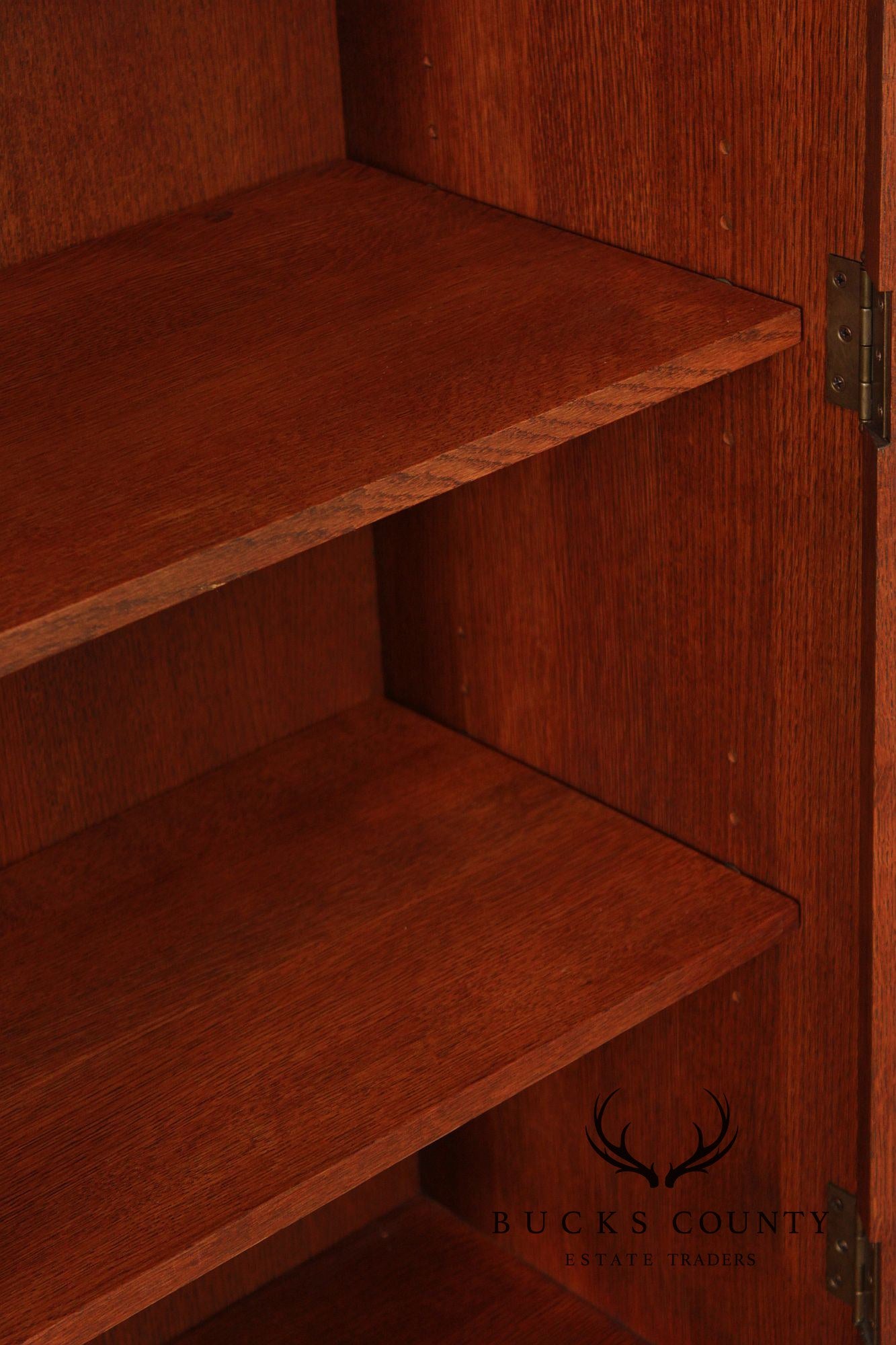 Stickley Mission Collection Oak Two Door Bookcase Harvey Ellis Inlaid Oak 2 Door Bookcase