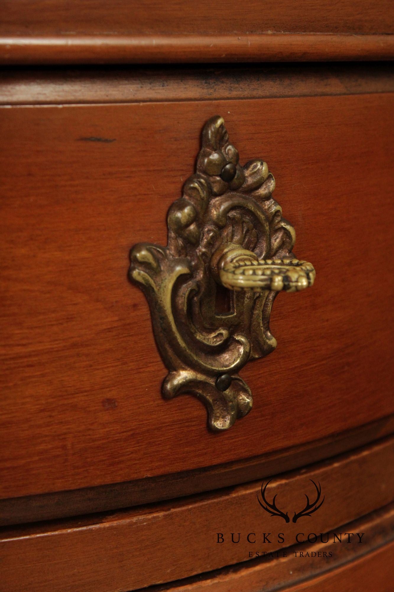 French Provincial Style Vintage Cherry Serpentine Dresser