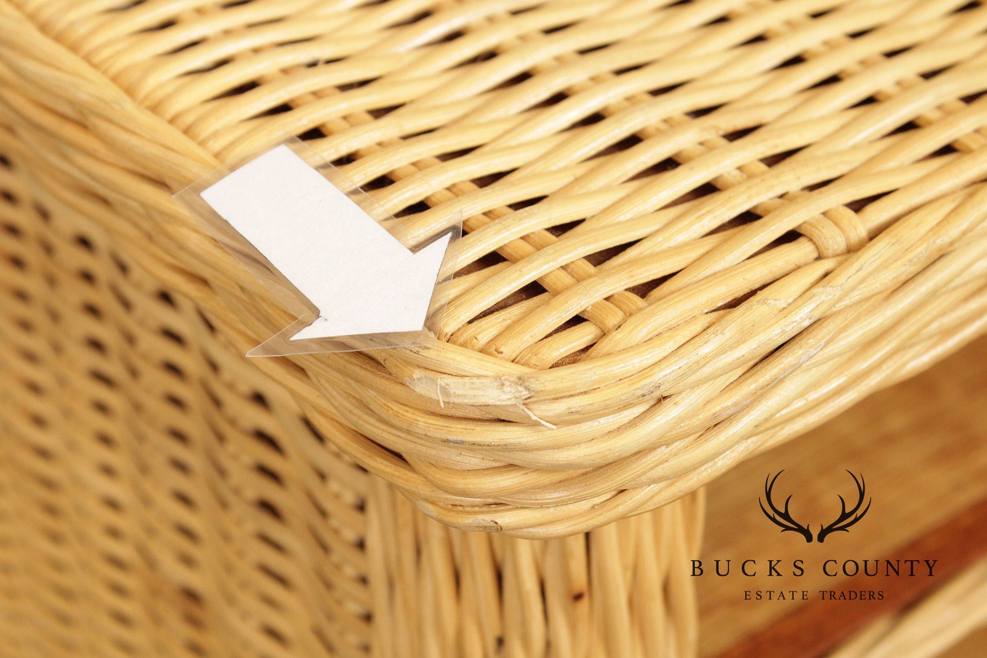 Vintage Wicker Computer Desk Console