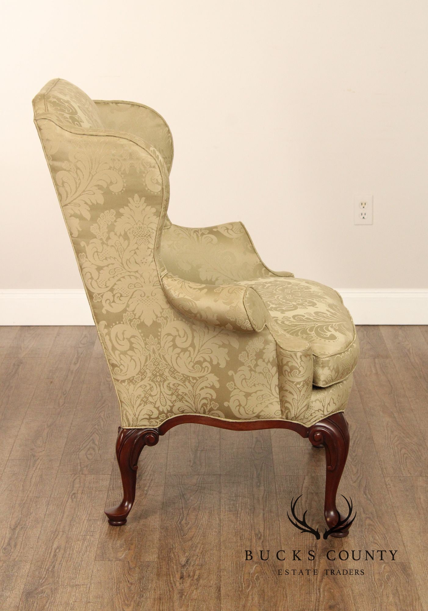 Southwood Queen Anne Style Mahogany Wing Chair