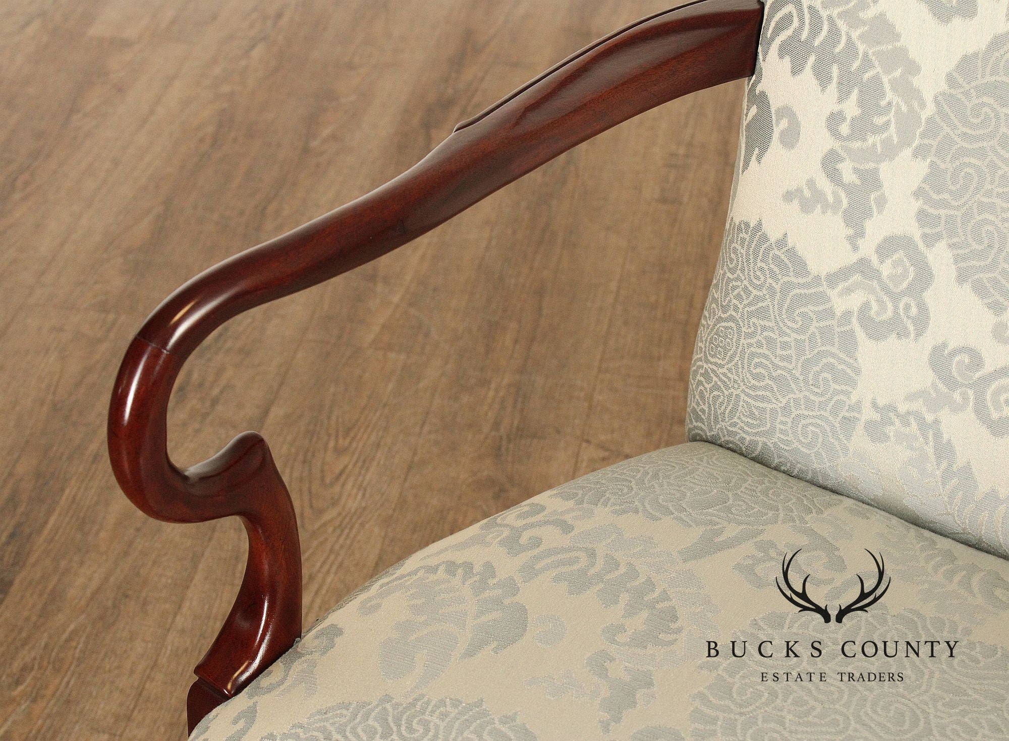 Hickory Chair Queen Anne Style Mahogany Armchair