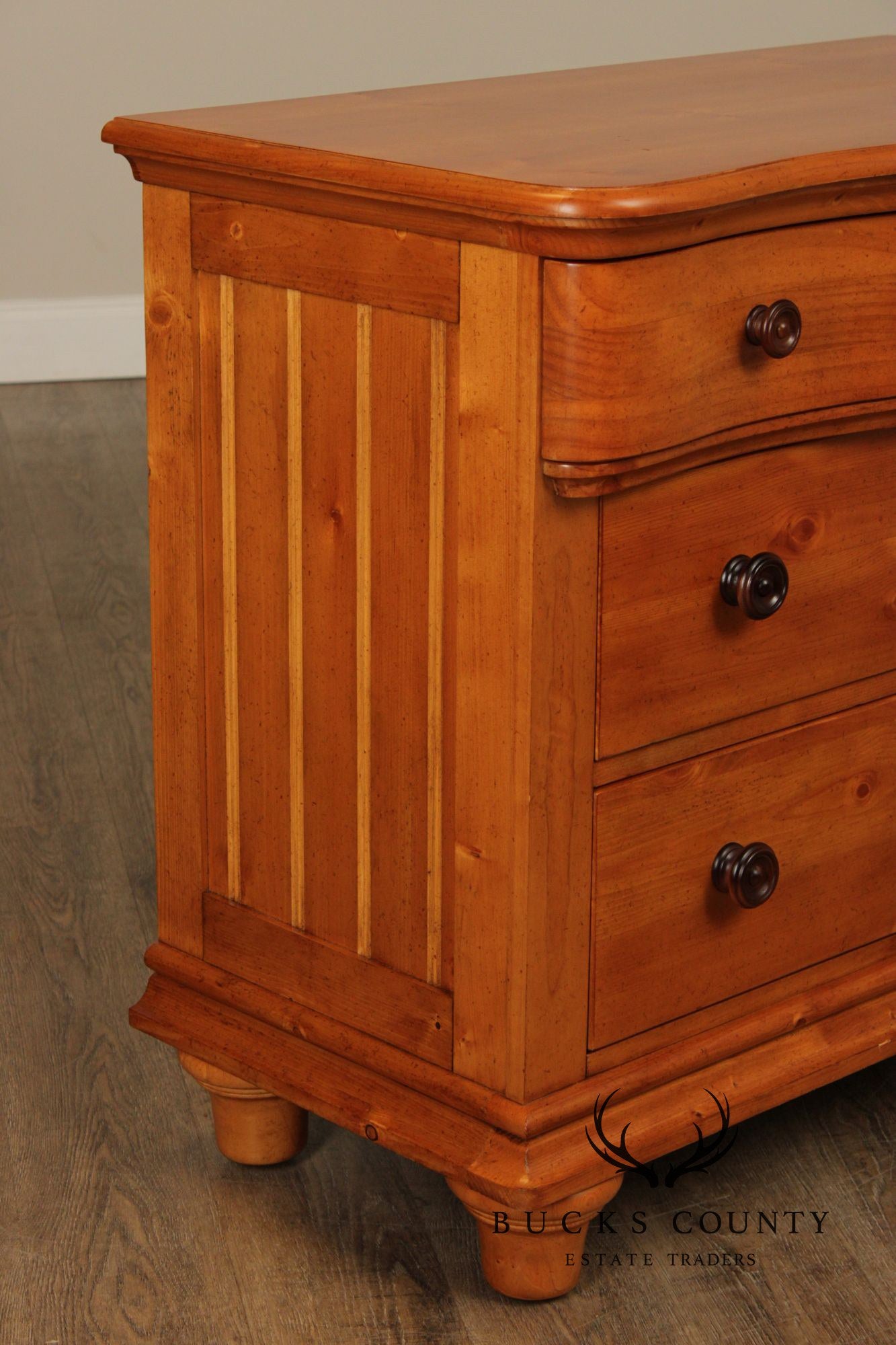 Stanley Furniture Pair of Pine Three-Drawer Nightstands