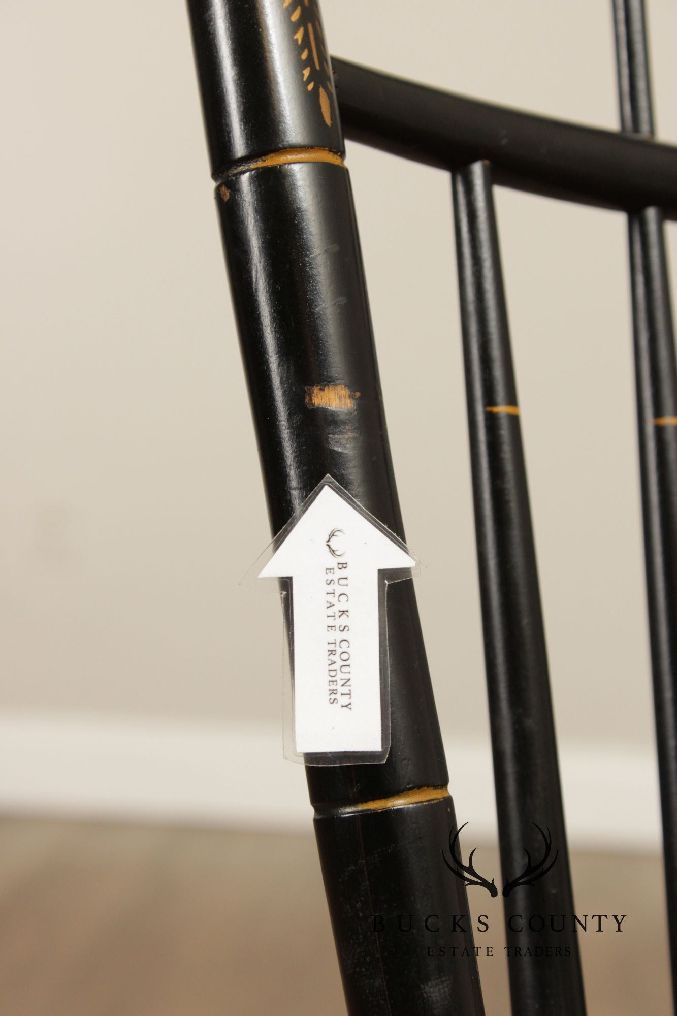 L. Hitchcock Set of Four Ebonized Birdcage Chairs