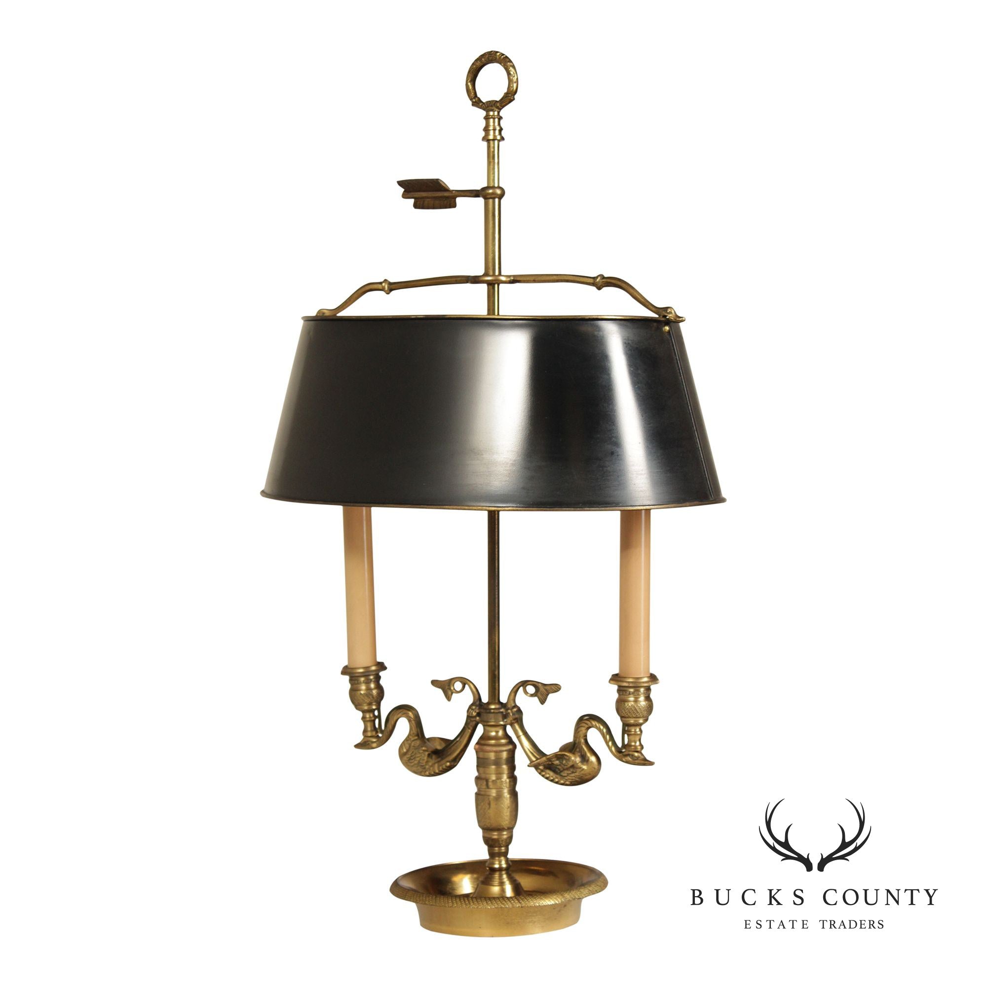 Vintage Brass Bouillotte Desk Lamp