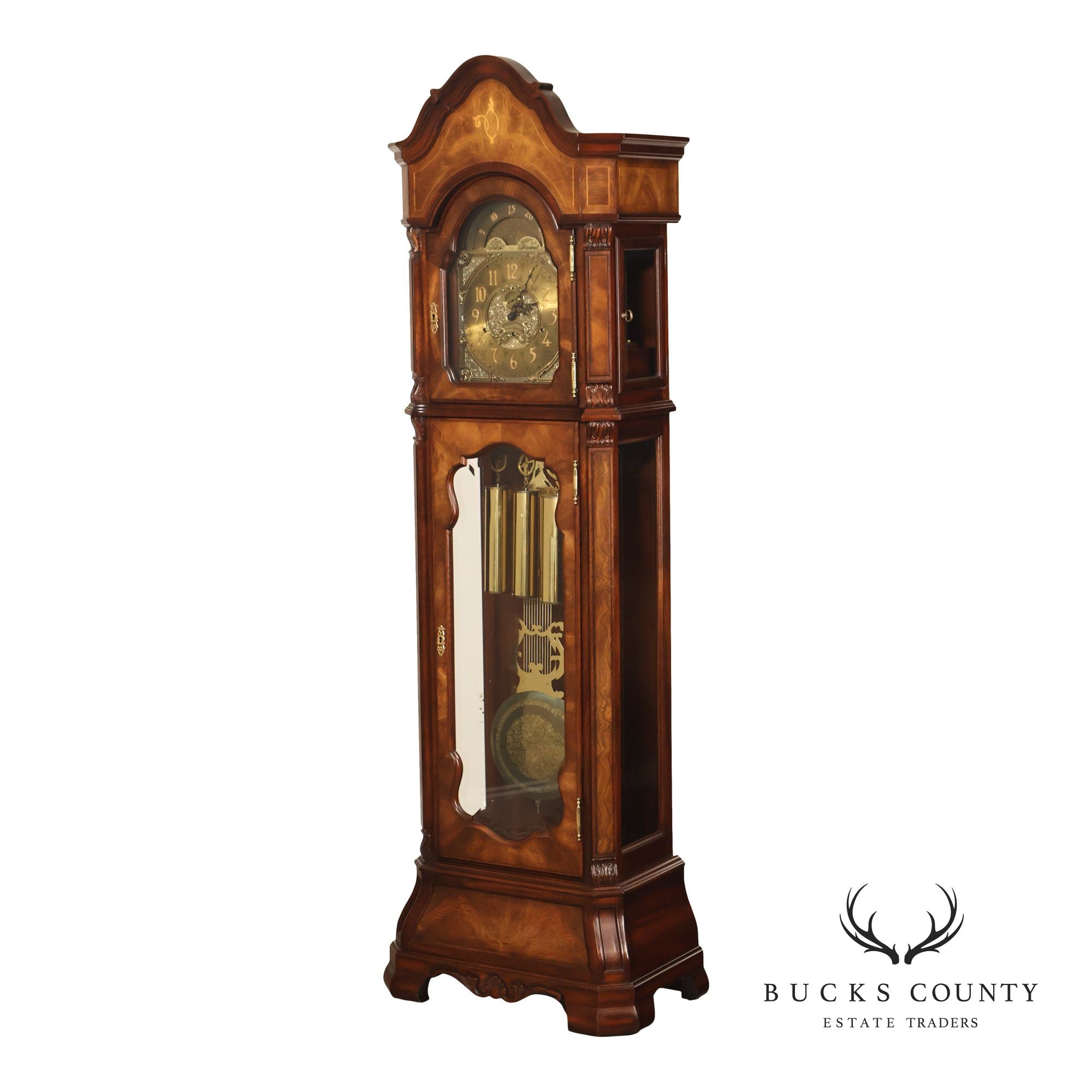 Sligh Mahogany Inlaid Grandfather Clock
