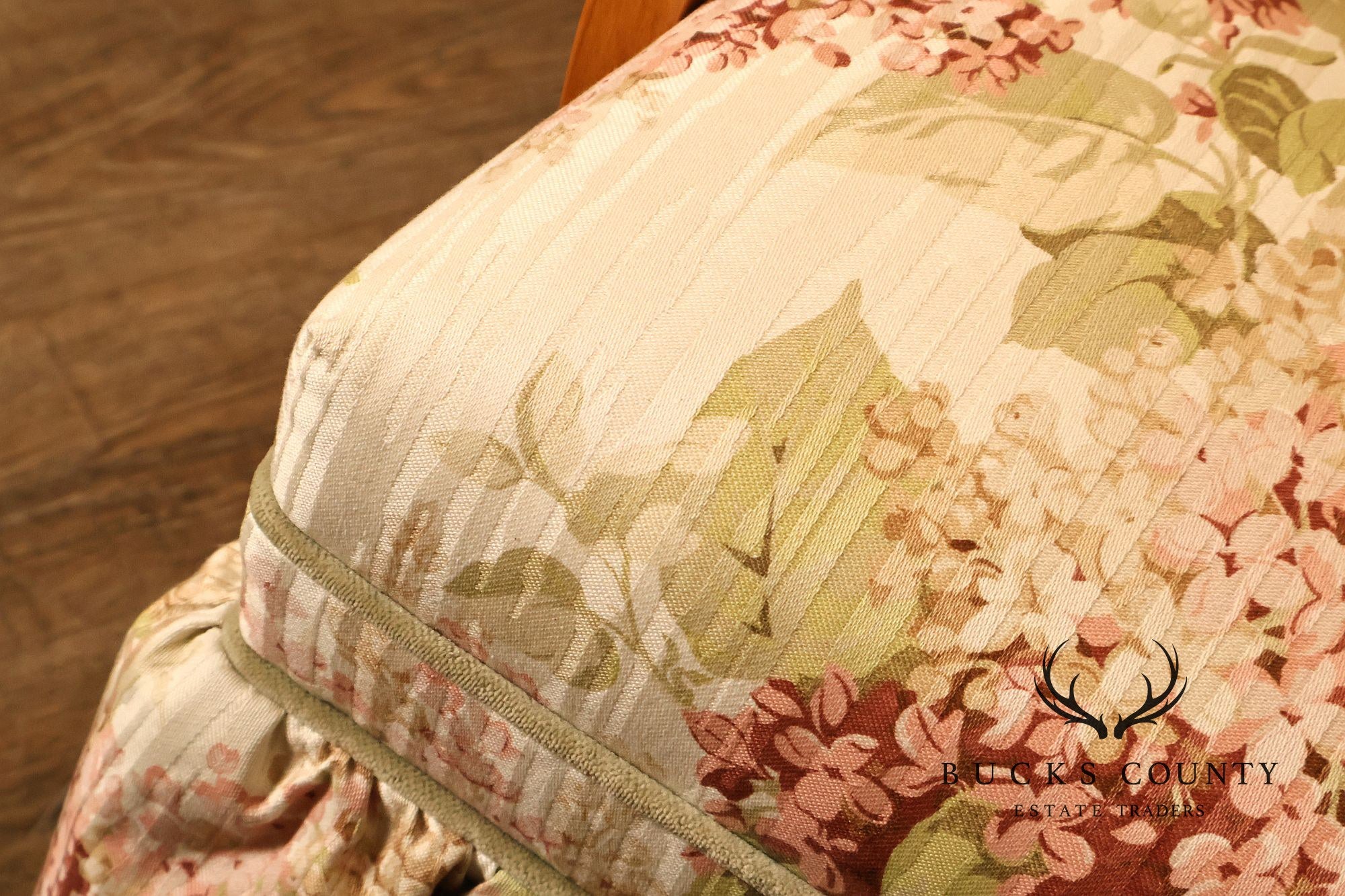 Ethan Allen Pair Of Floral Upholstered Skirted Armchairs