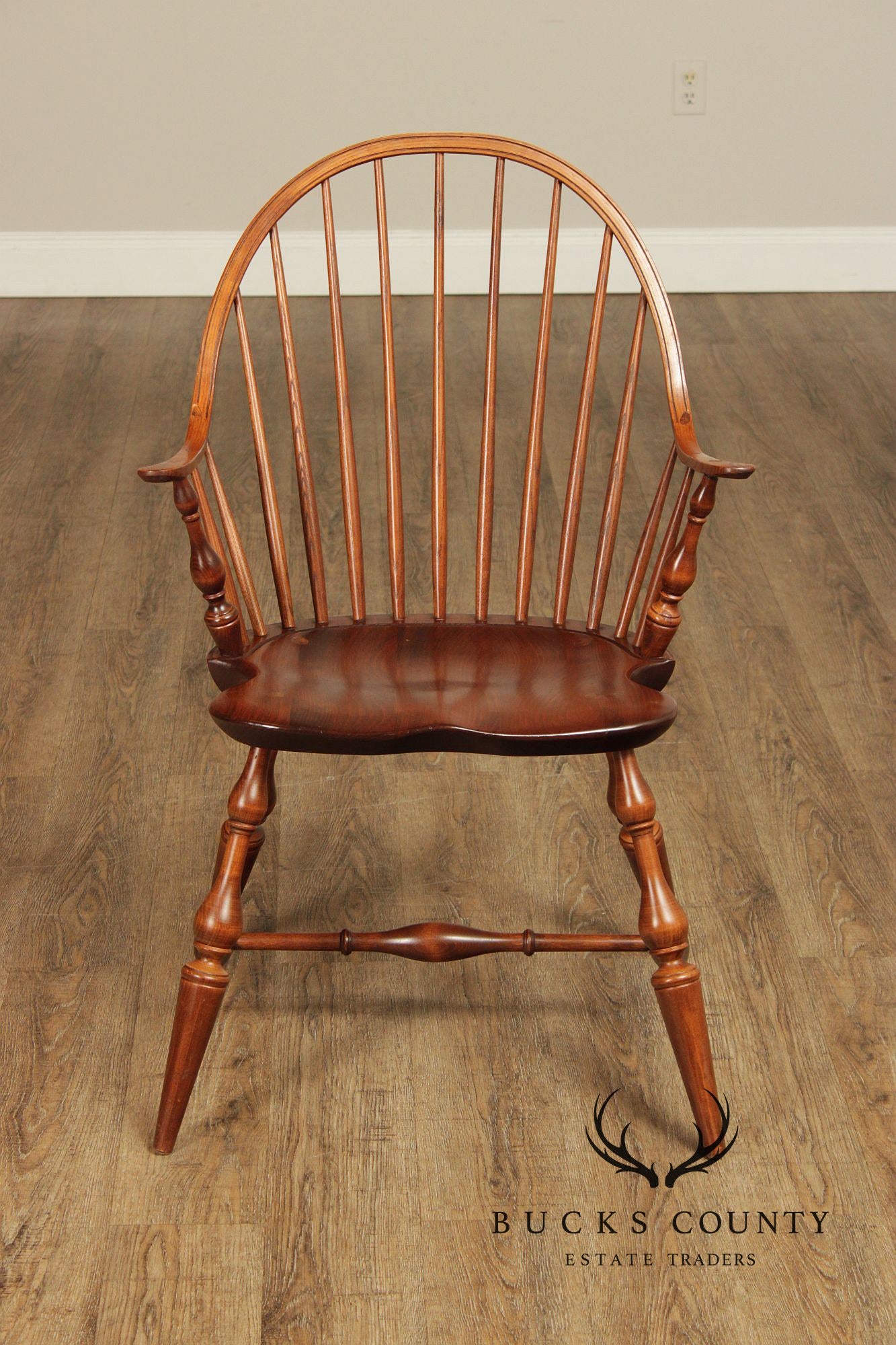 Nichols & Stone Set Of 4 Mixed Wood Windsor Bow Back Armchairs