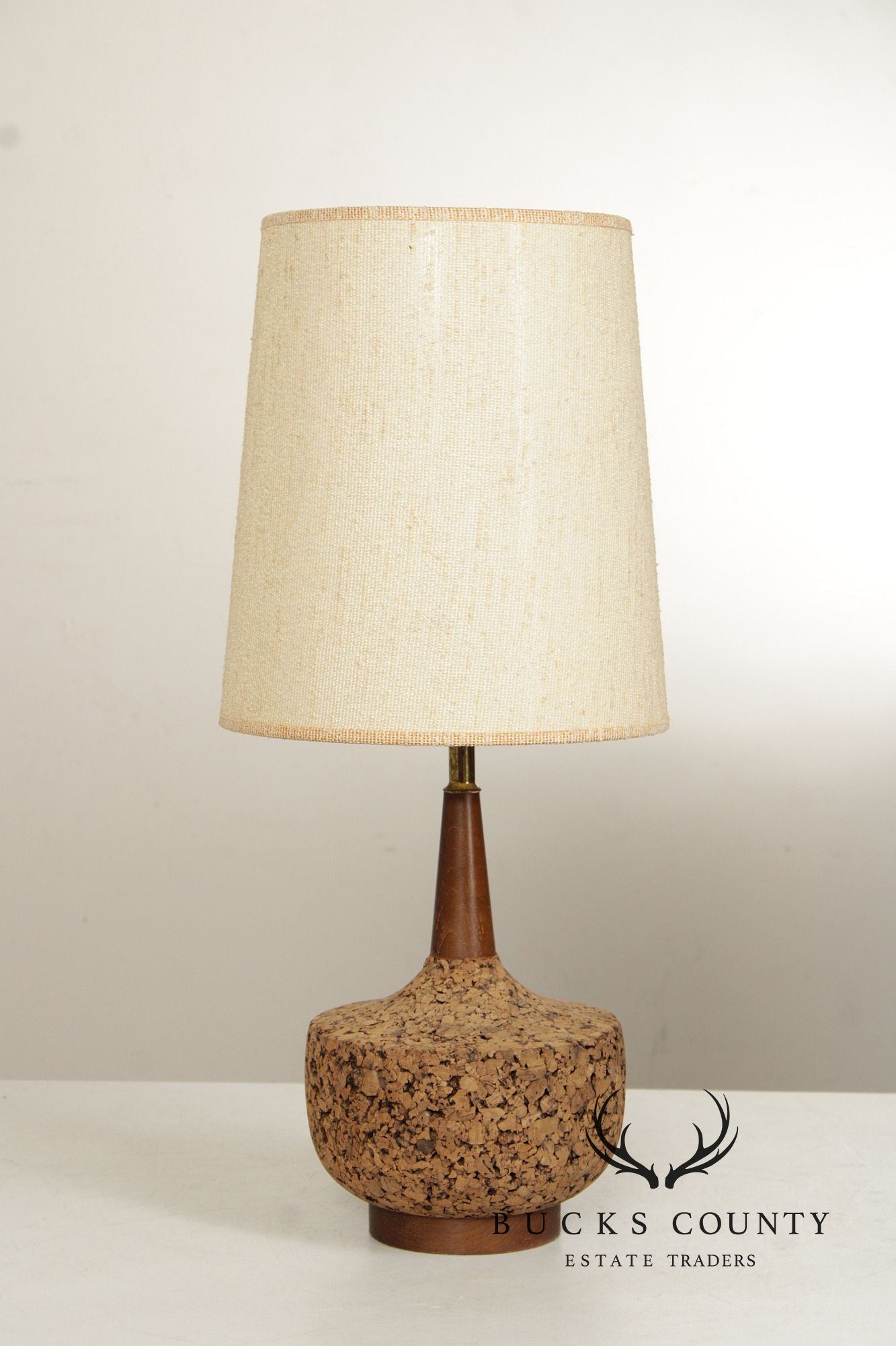 Mid Century Modern Cork Table Lamp