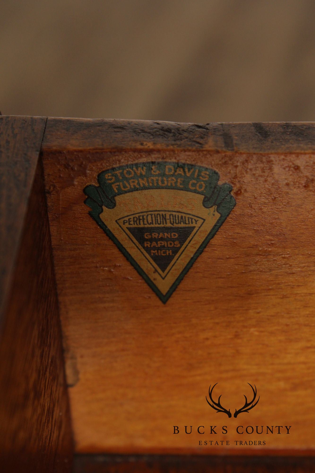 Stow & Davis Antique Mission Oak Dining Library Table