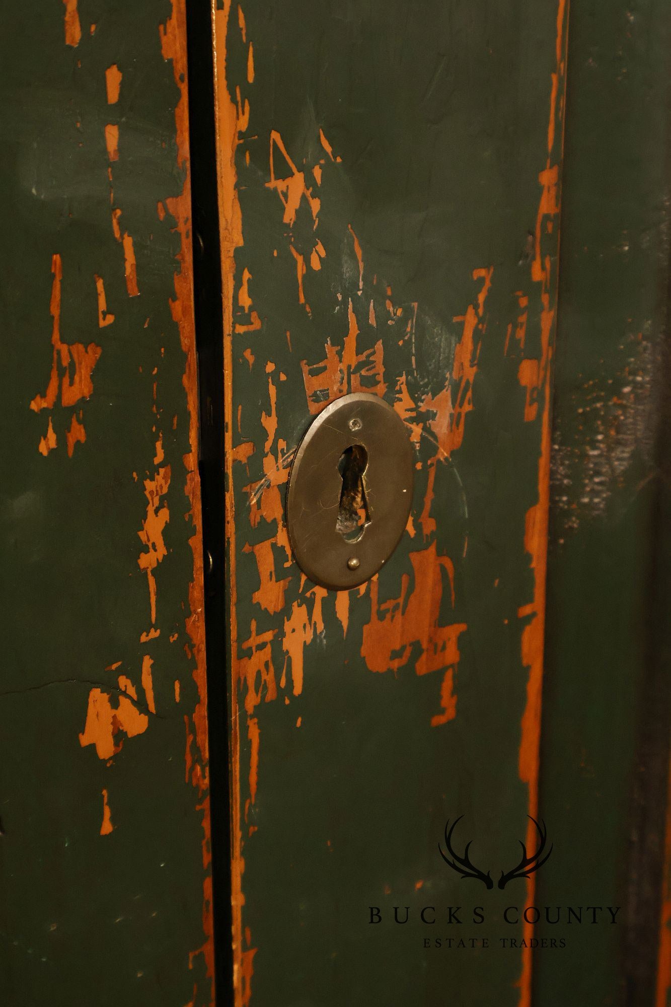 American Country Primitive Style Painted Linen Cabinet