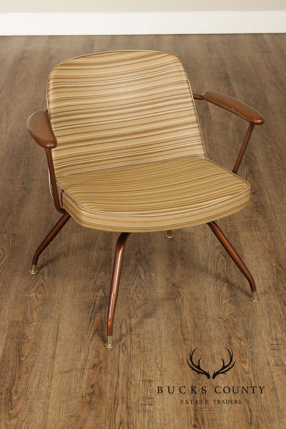 Viko Furniture Co. By Baumritter Corp Mid Century Modern Upholstered Swivel Armchair