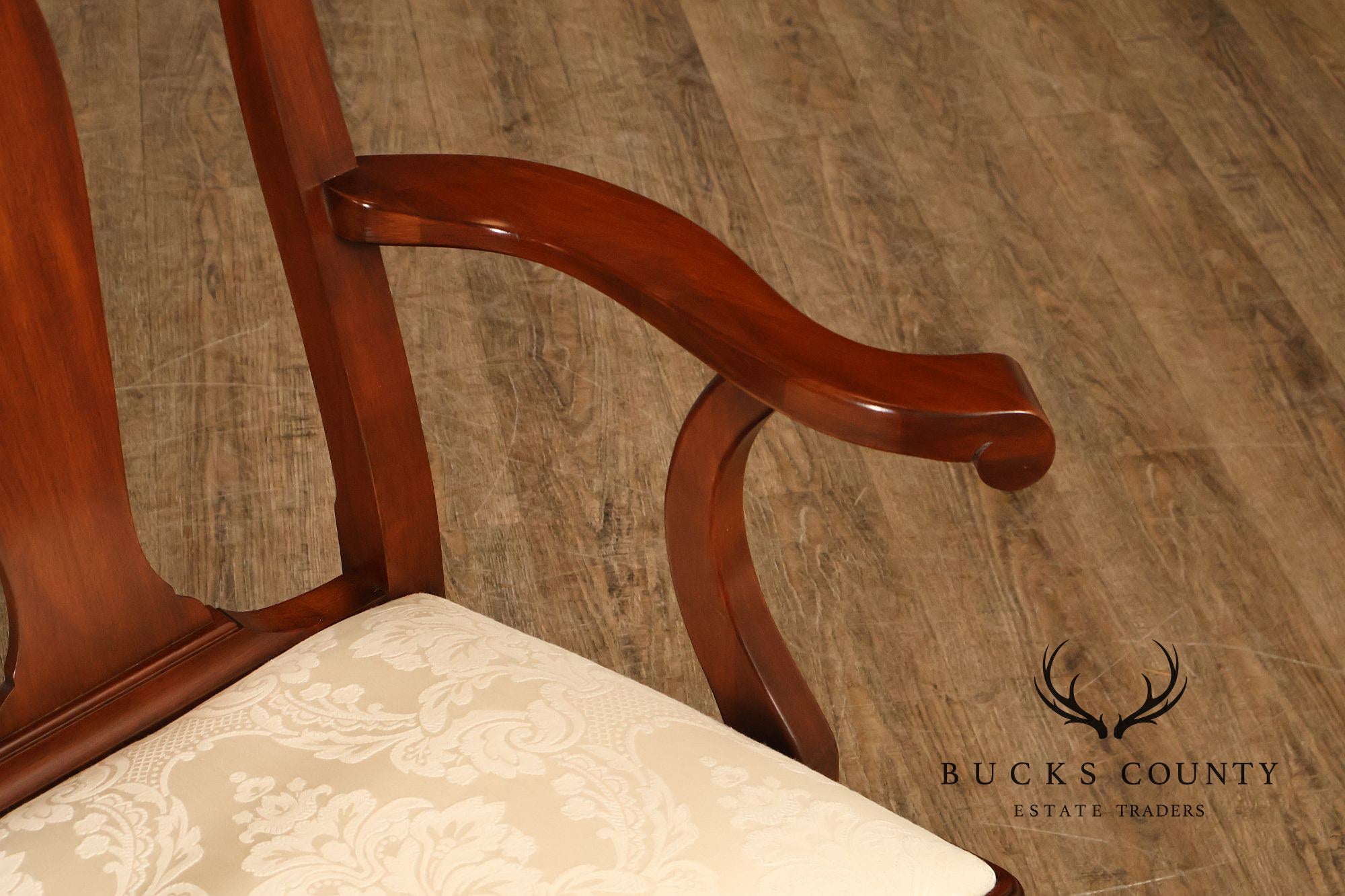 Henkel Harris Queen Anne Style Cherry Armchair