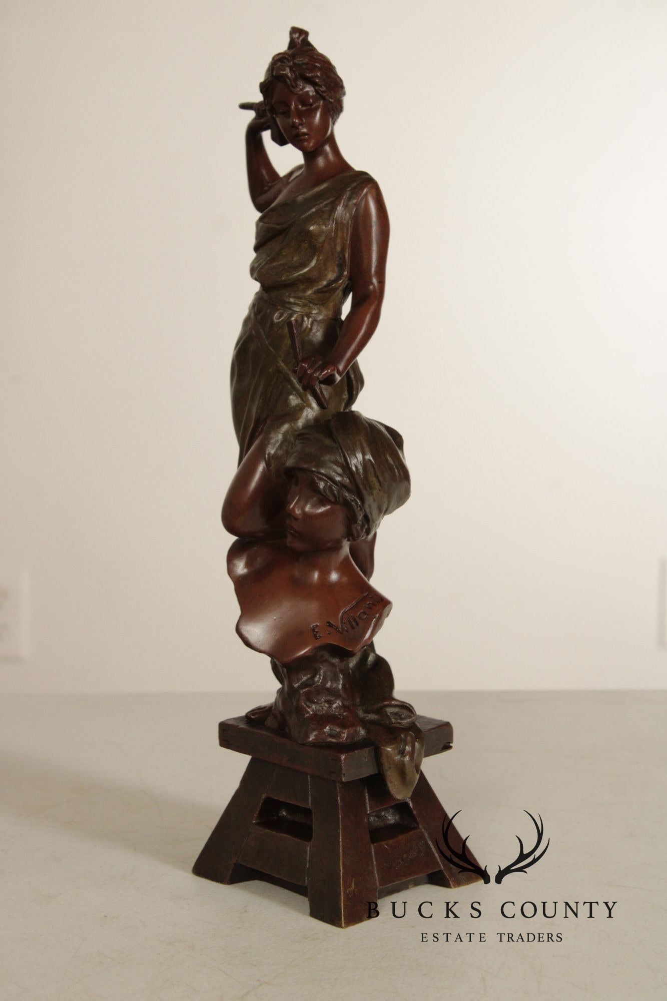 Emmanuel Villanis Bronze Statue, 'The Sculptor'
