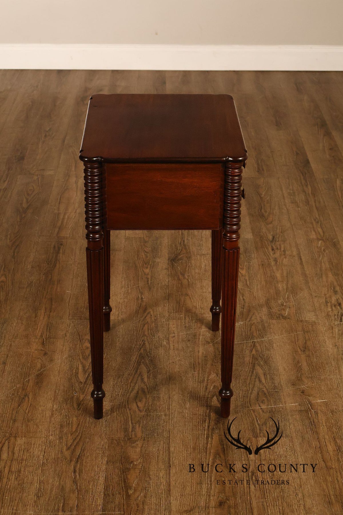 Federal Sheraton Style Mahogany Two-Drawer Side Table