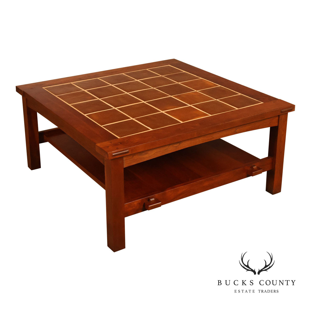 Stickley Mission Collection Cherry Tile Top Coffee Table