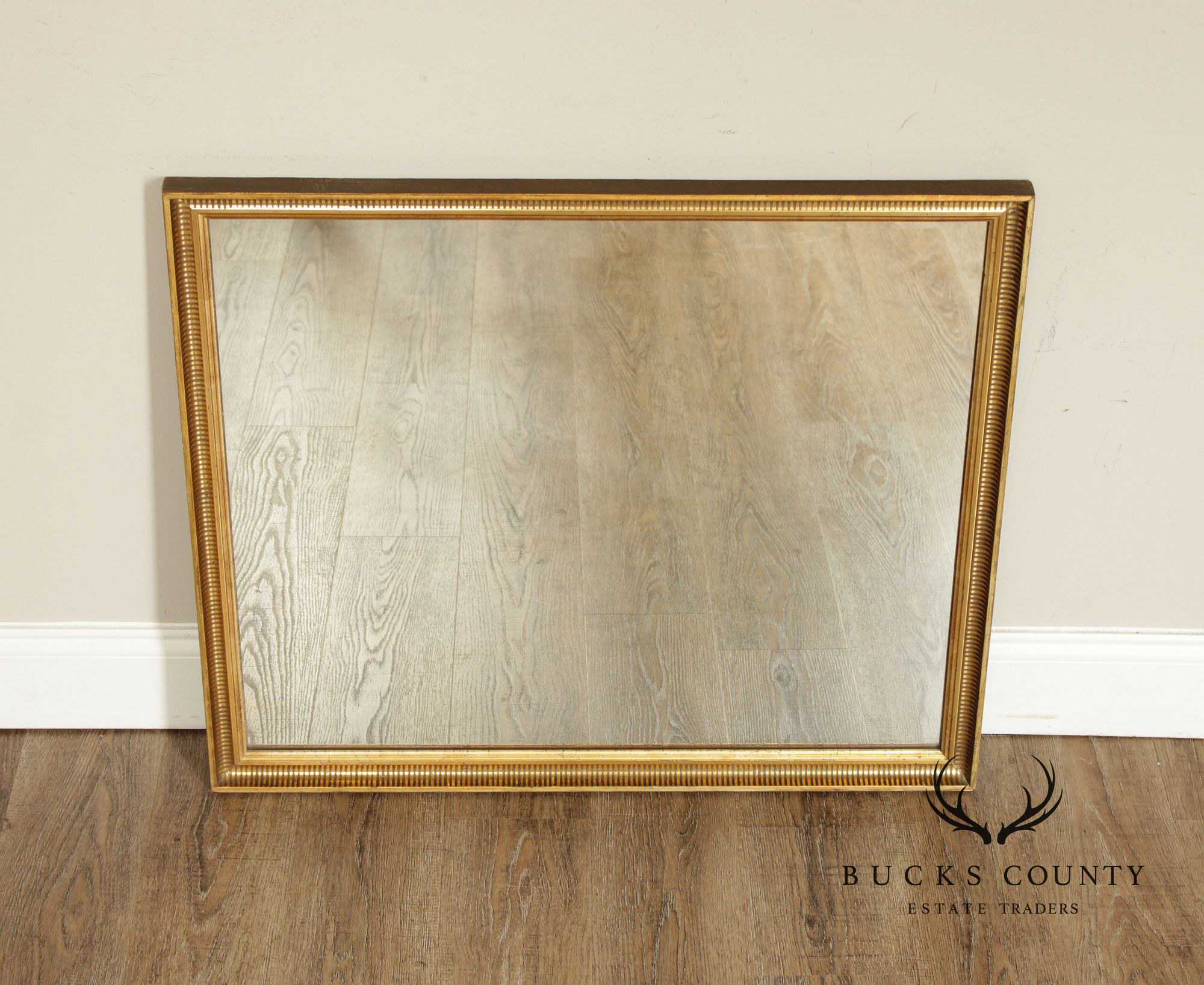 Vintage Giltwood Rectangular Wall Or Over Mantle Mirror