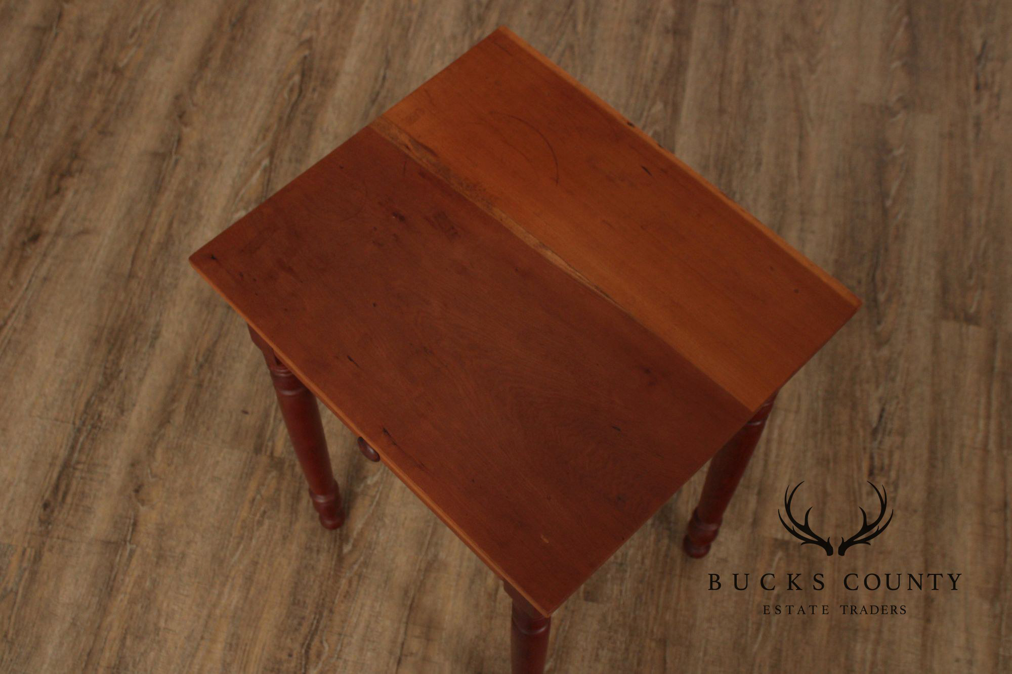 Antique American Poplar Empire One Drawer Work Table