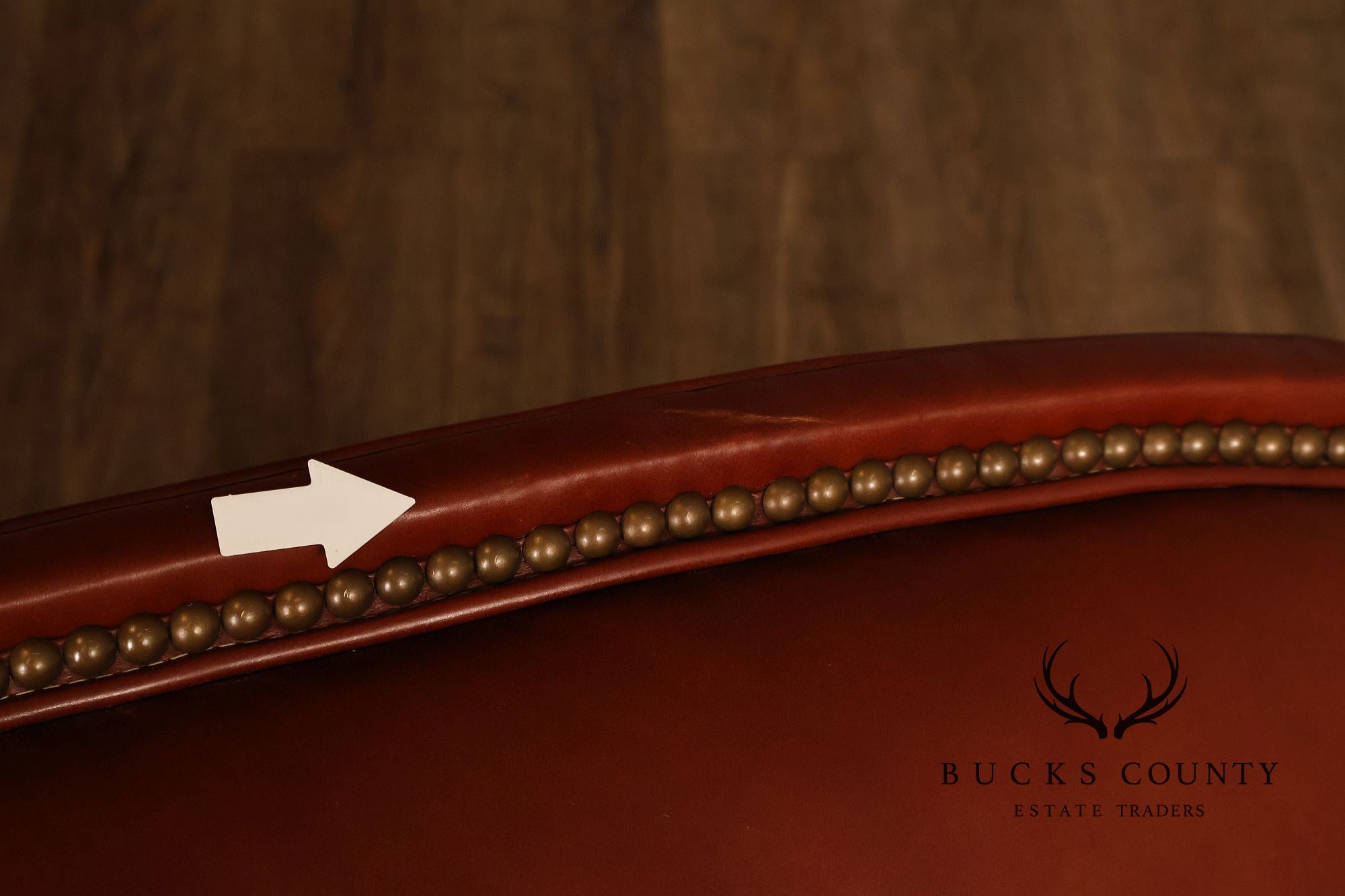 Bradington-Young Traditional Style Leather Three Cushion Sofa