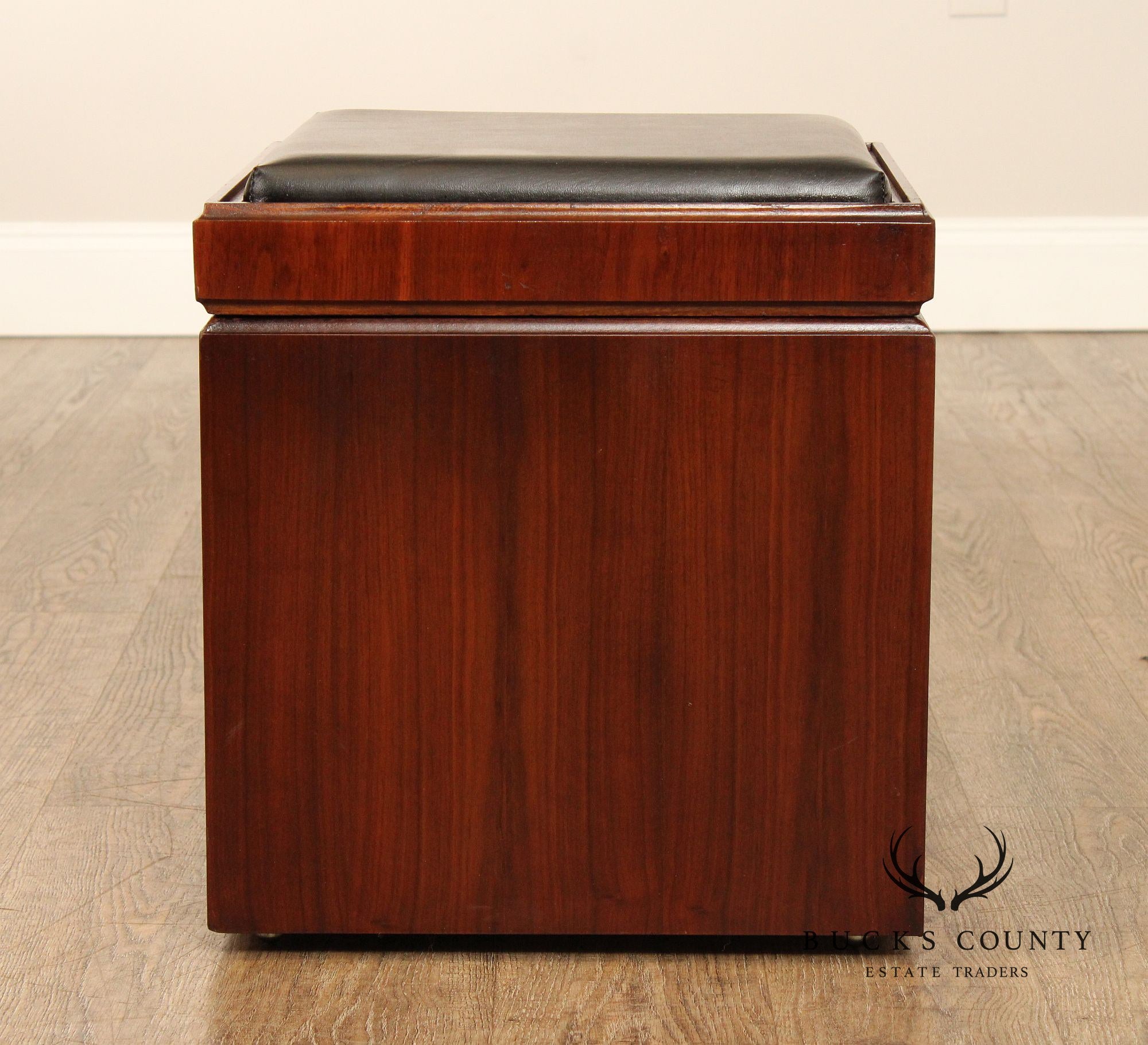 Lane Mid Century Modern Pair of Game Table Ottomans