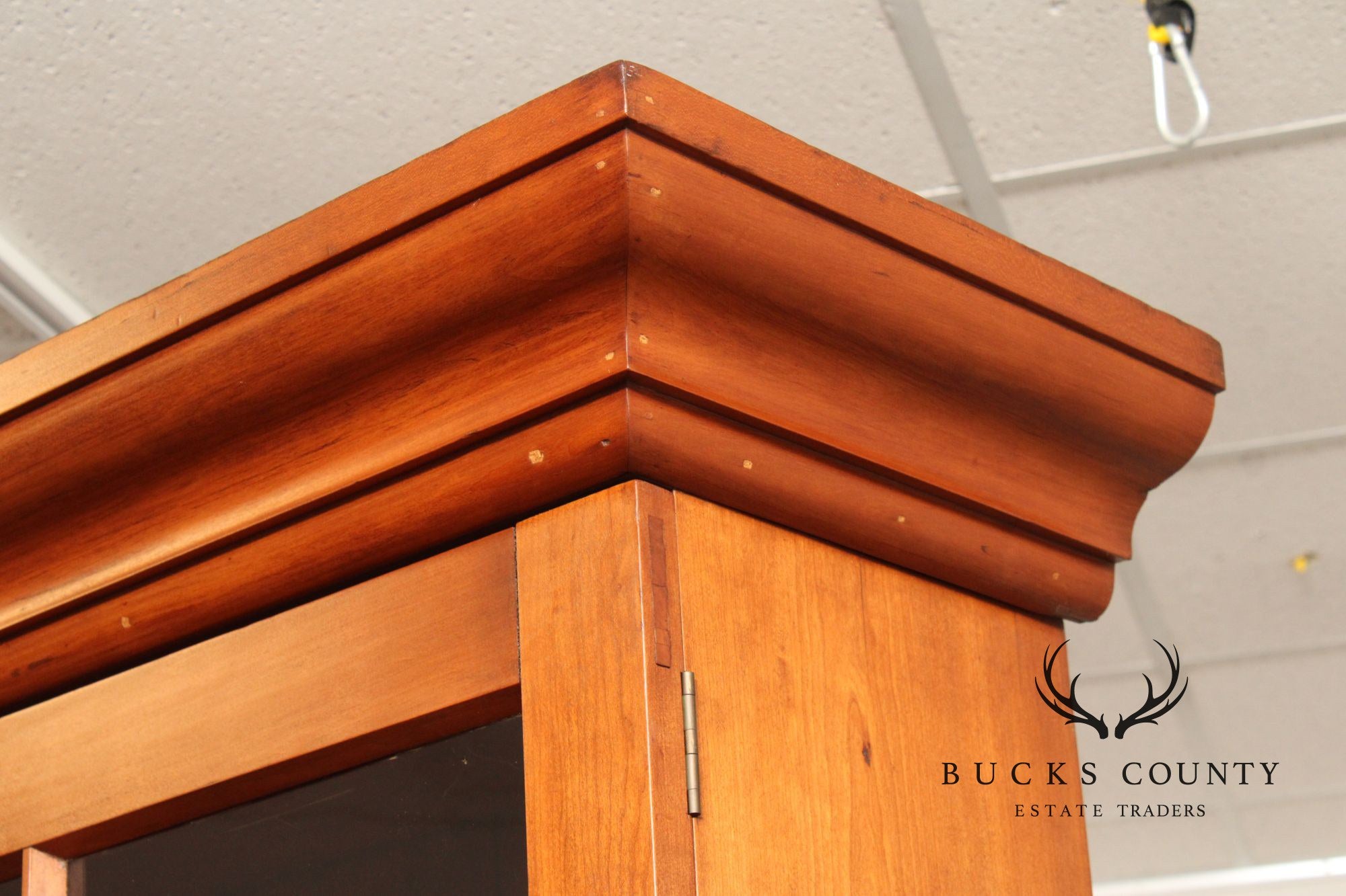 Antique American Empire Large Cherry Stepback Bookcase