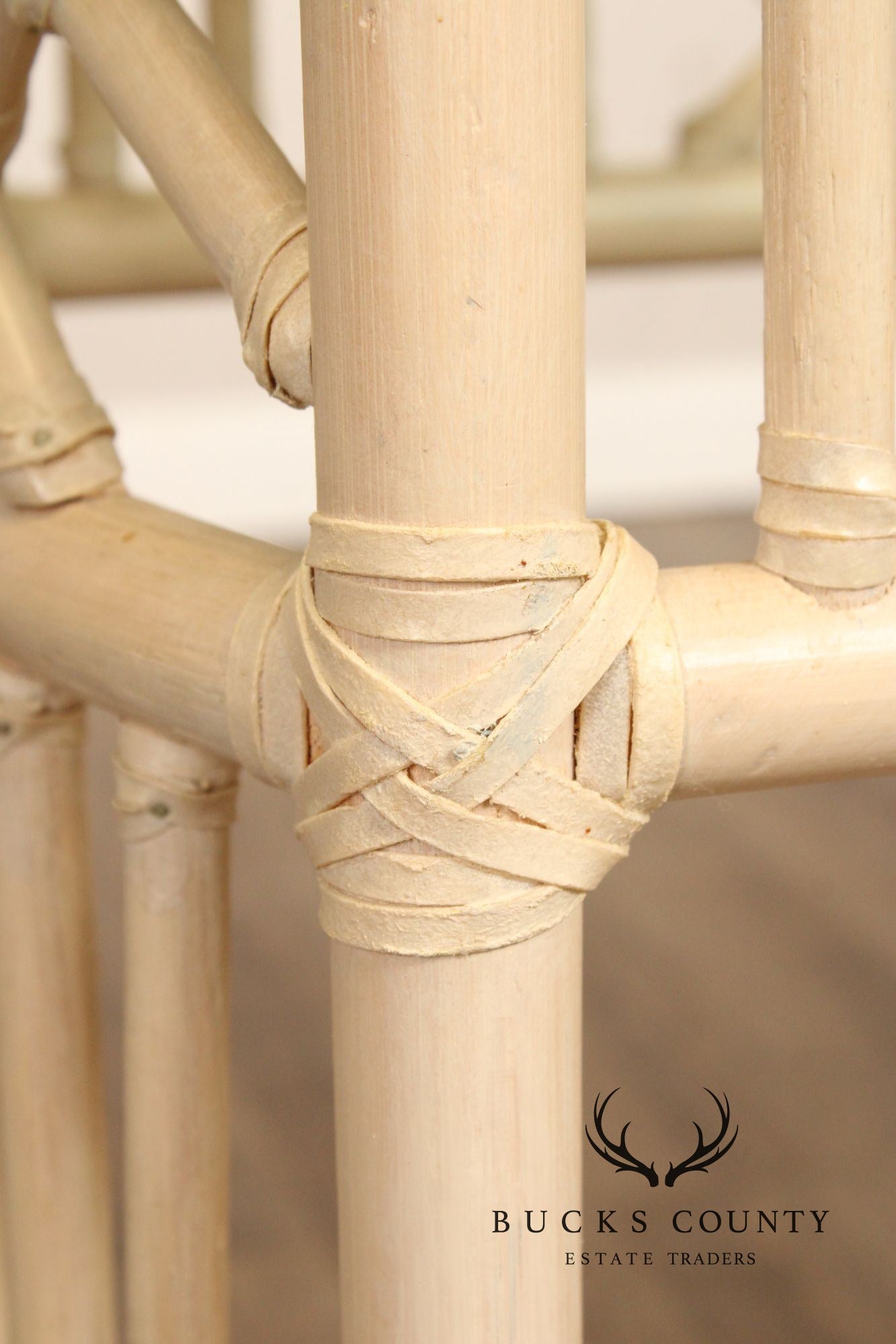 Ficks Reed Glass Top Rattan Console