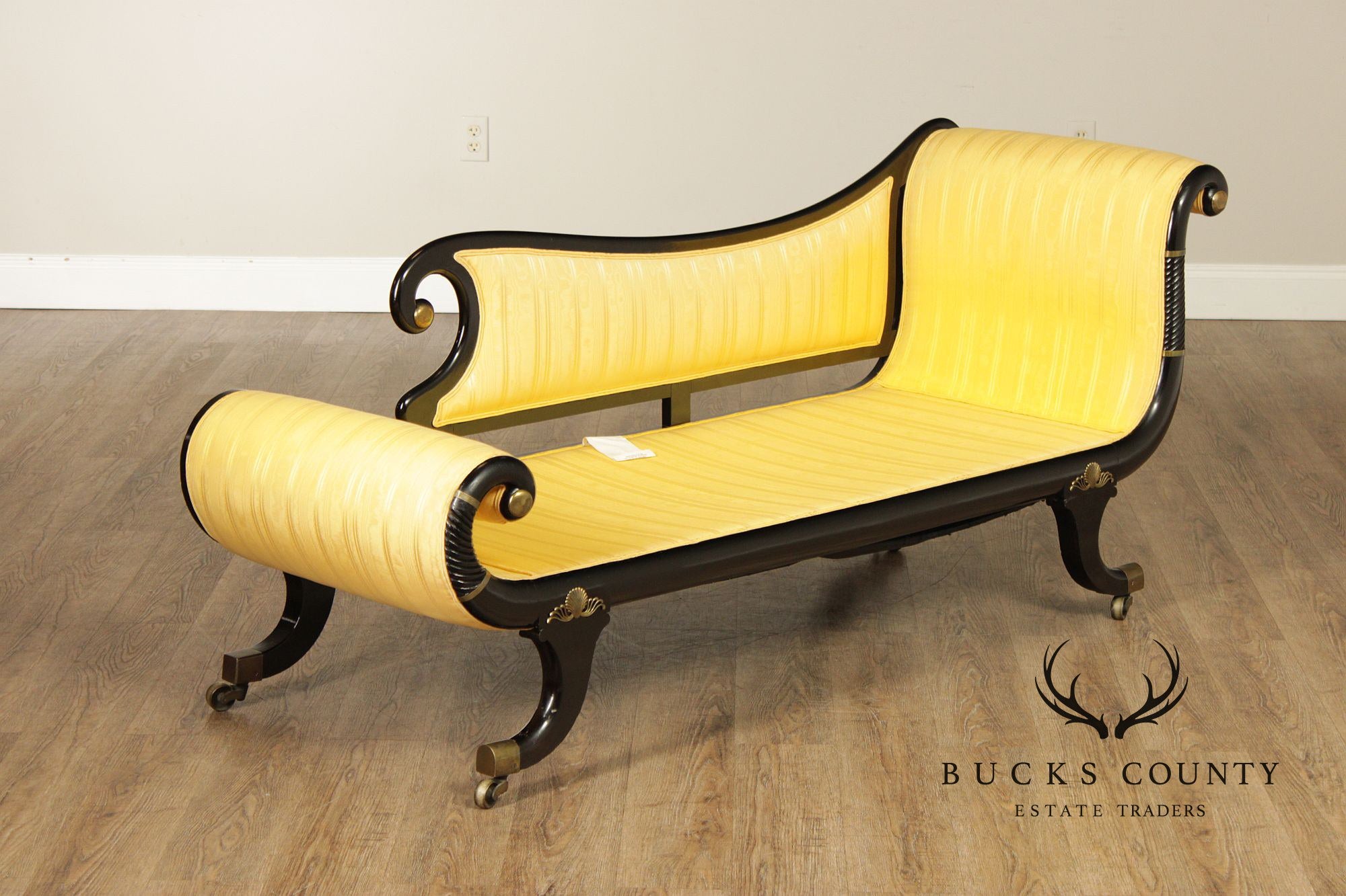 English Regency Style Ebonized Recamier Chaise Lounge