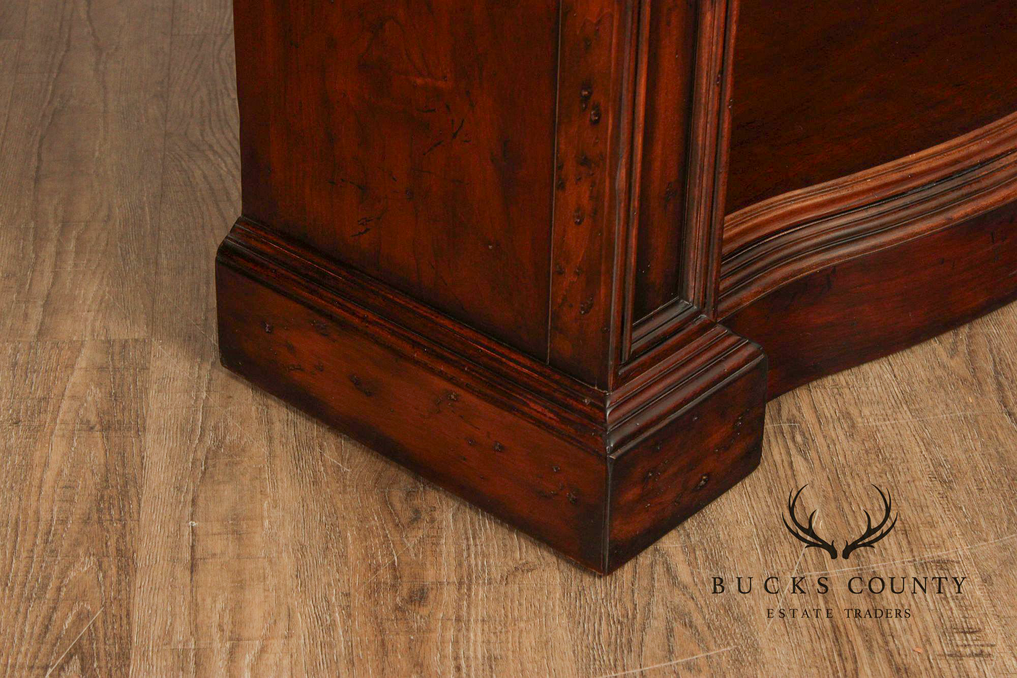 Large Traditional Lighted Double Bookcase