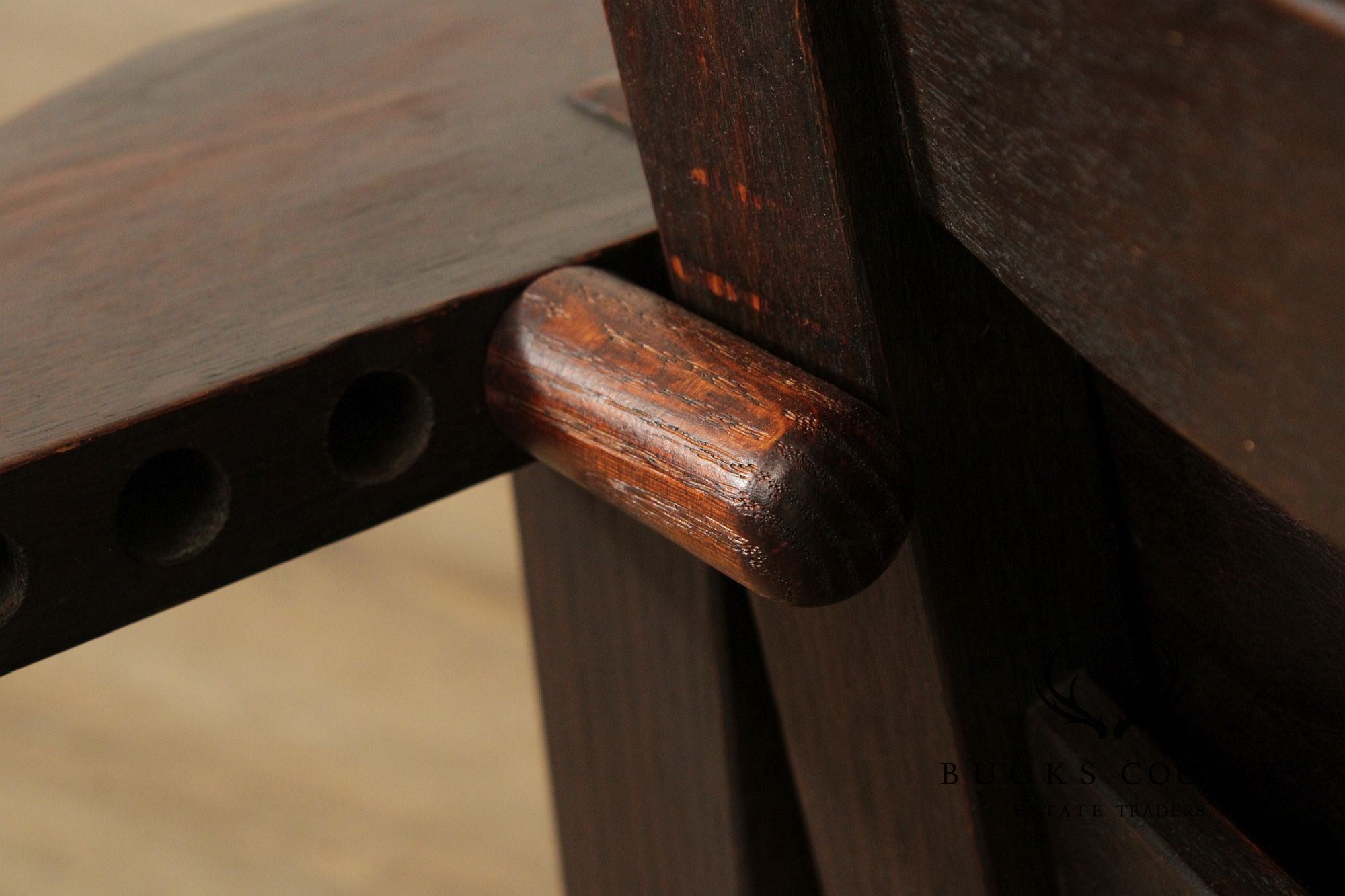 Gustav Stickley Antique Mission Oak and Leather Morris Chair