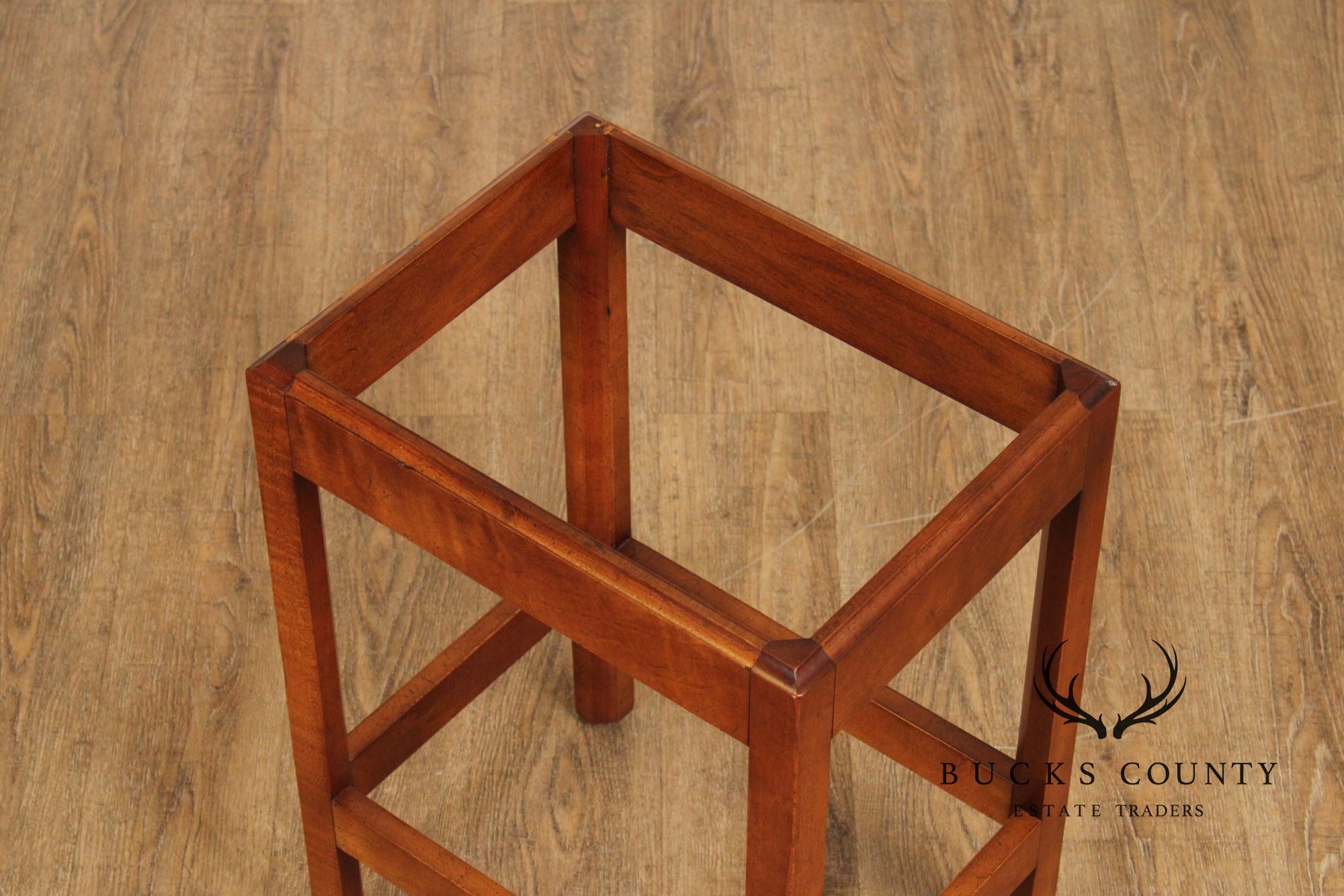 Chippendale Style Pair of Cherry Butler Tray Side Tables