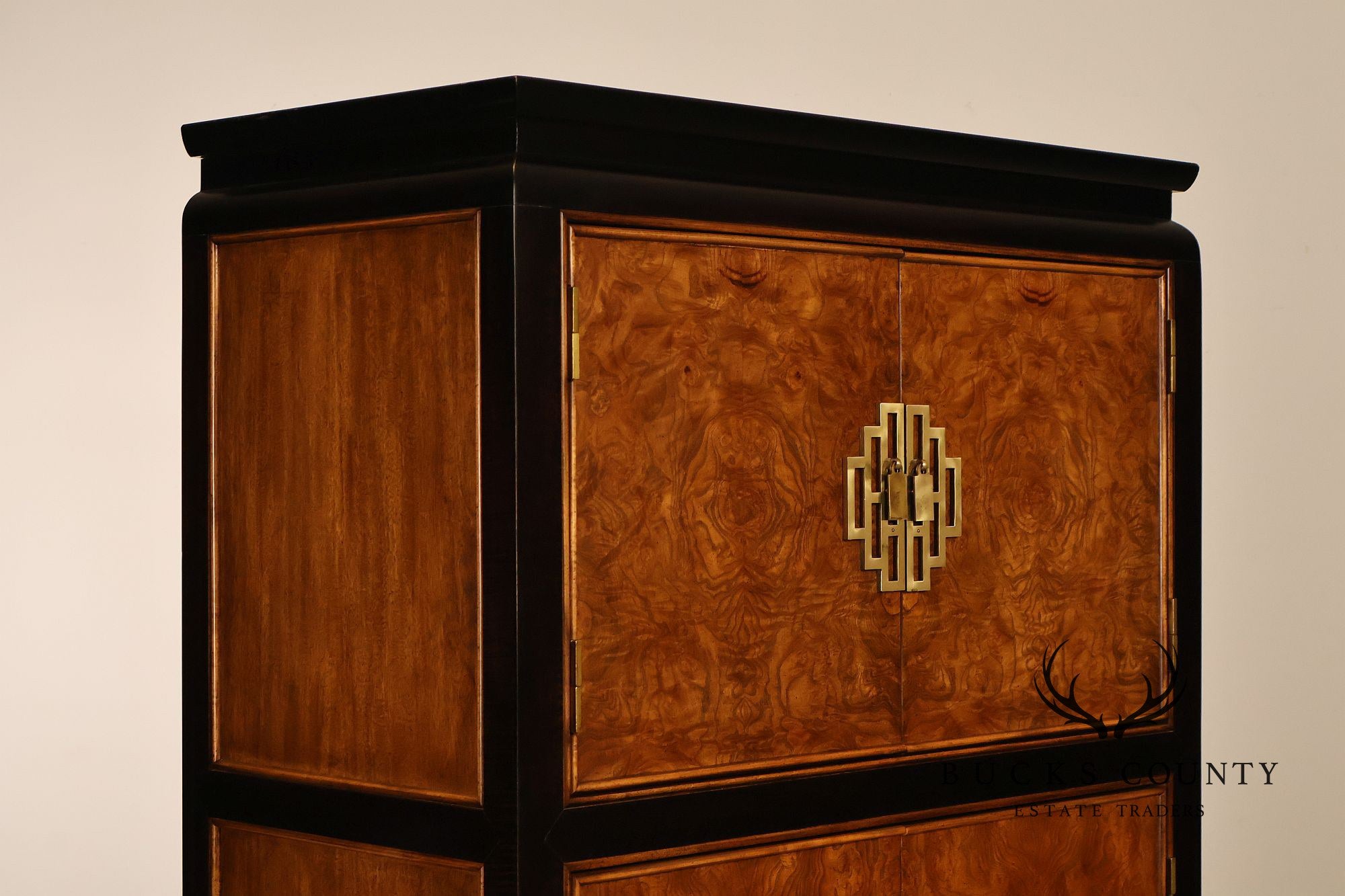 Century Chin Hua Furniture Asian Style Burl Wood Cabinet Armoire