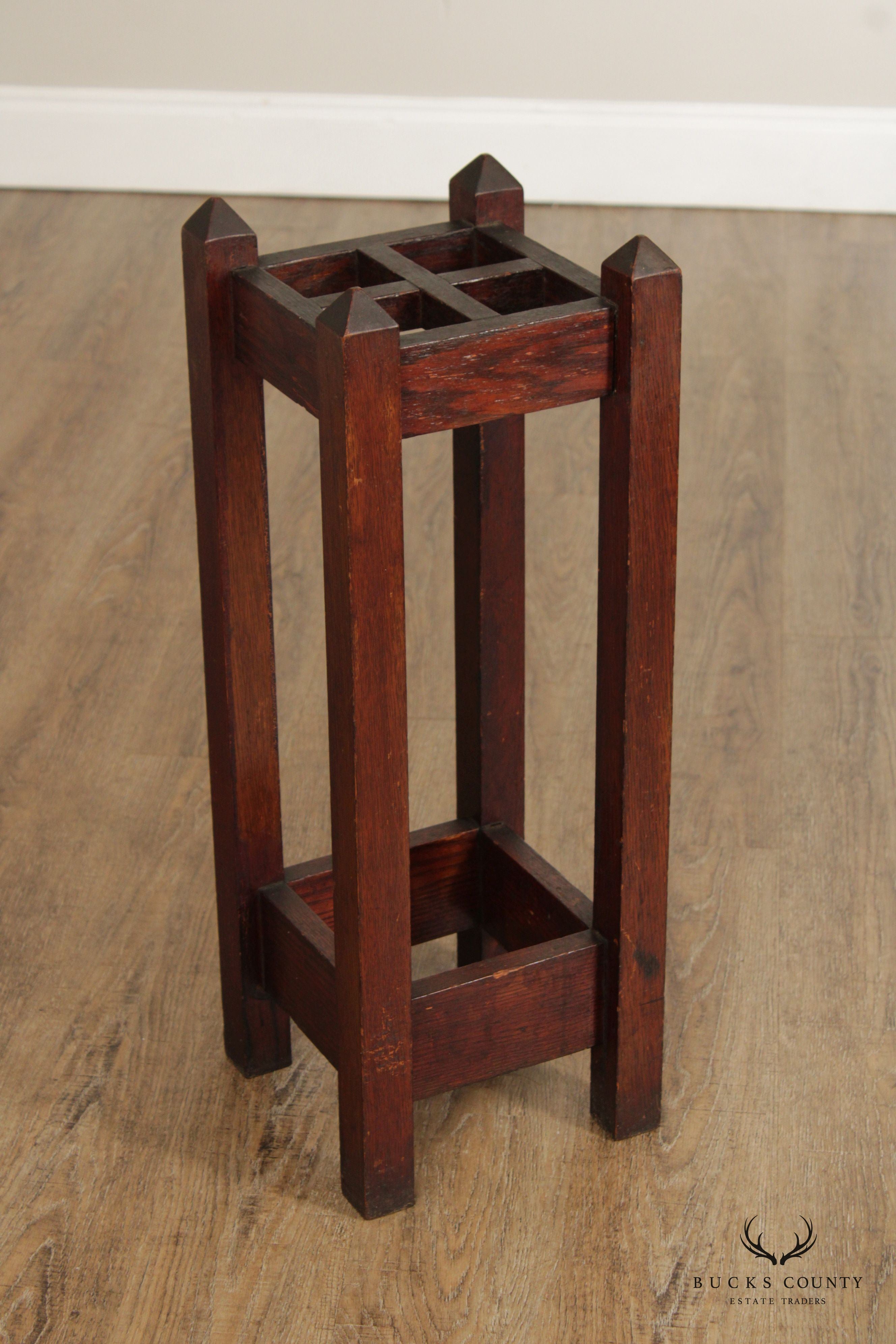 Antique Mission Oak Umbrella Stand