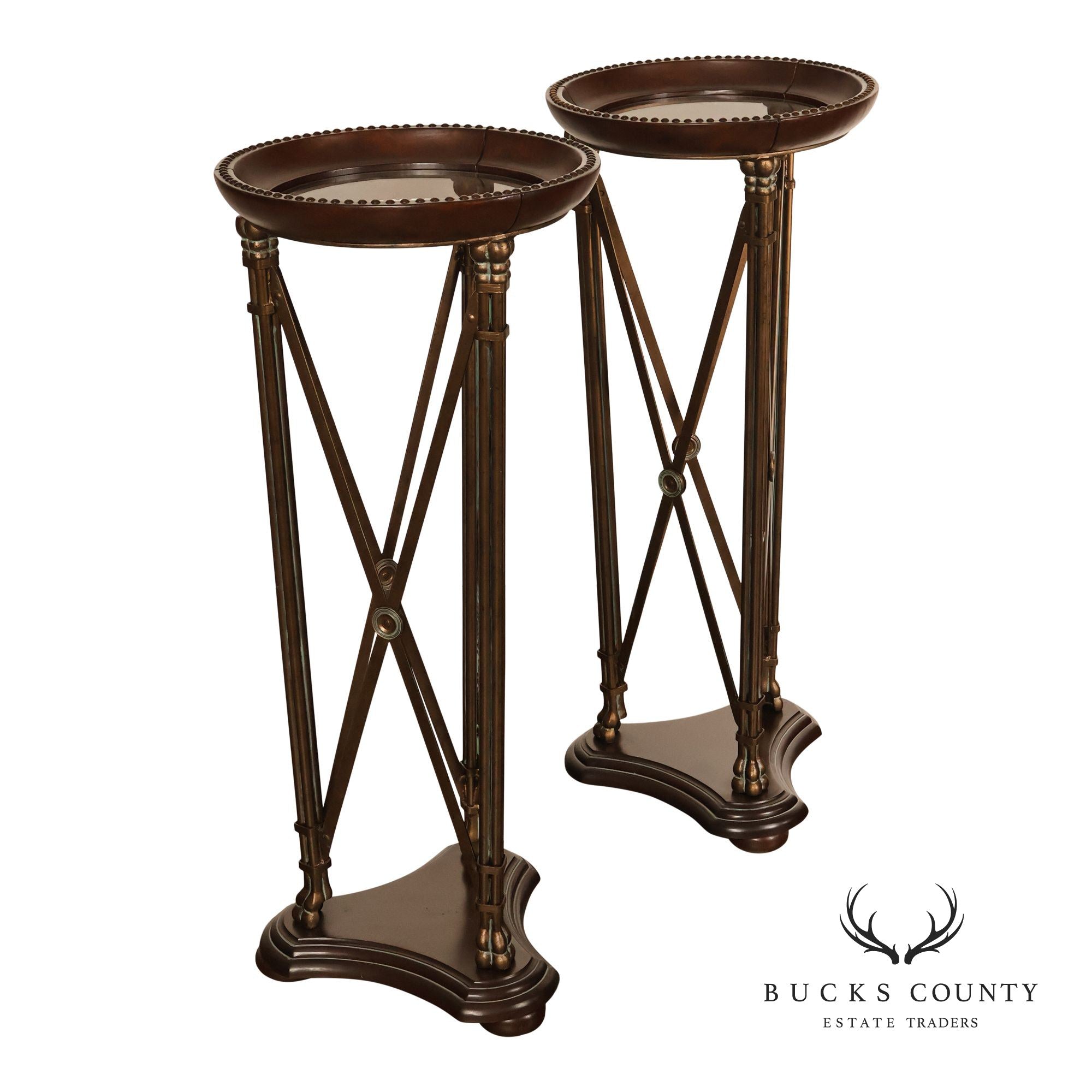 Regency Style Pair Of Mahogany Pedestal Plant Stands