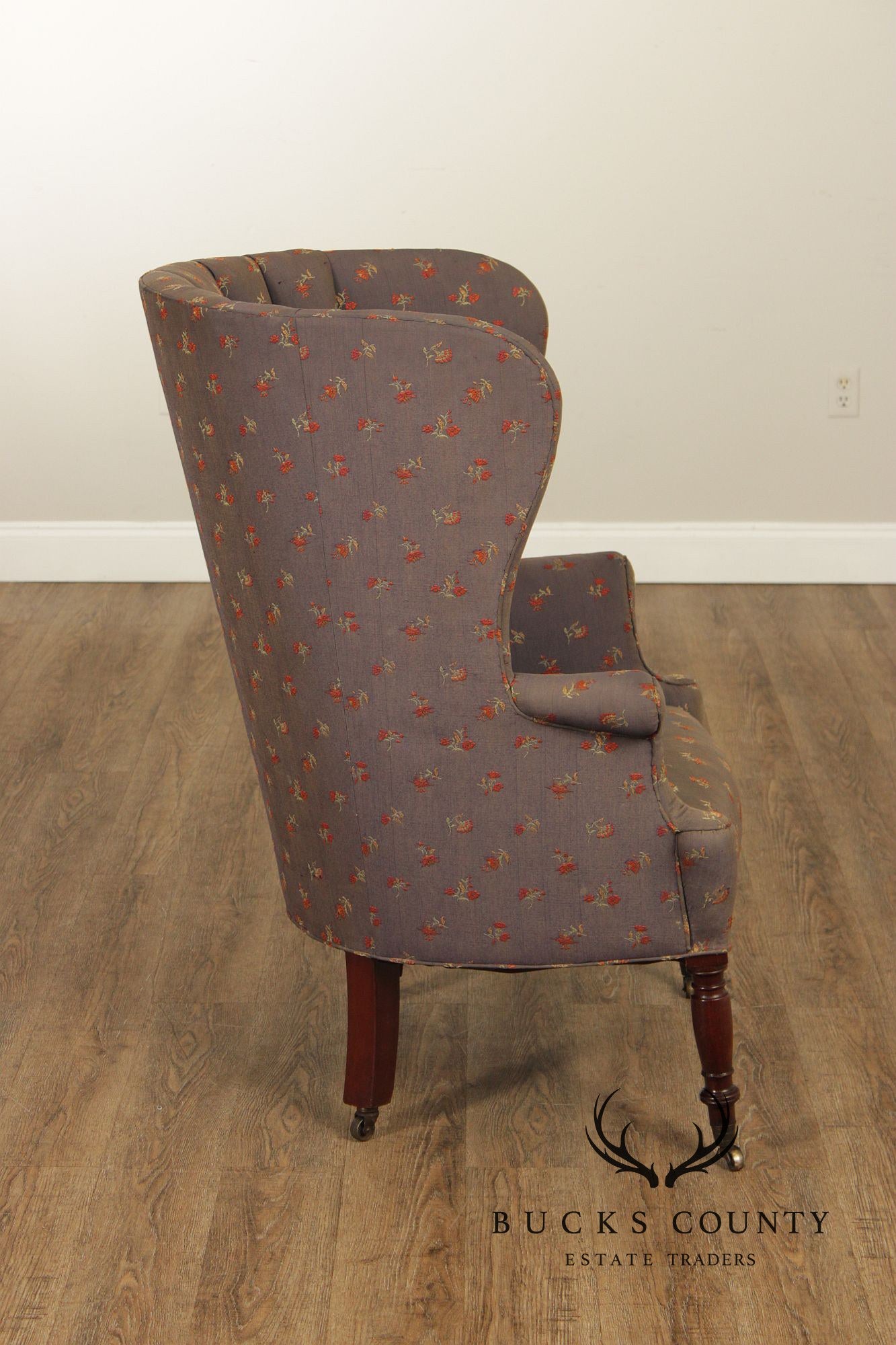 Antique English Regency Barrel Back Fireside Chair