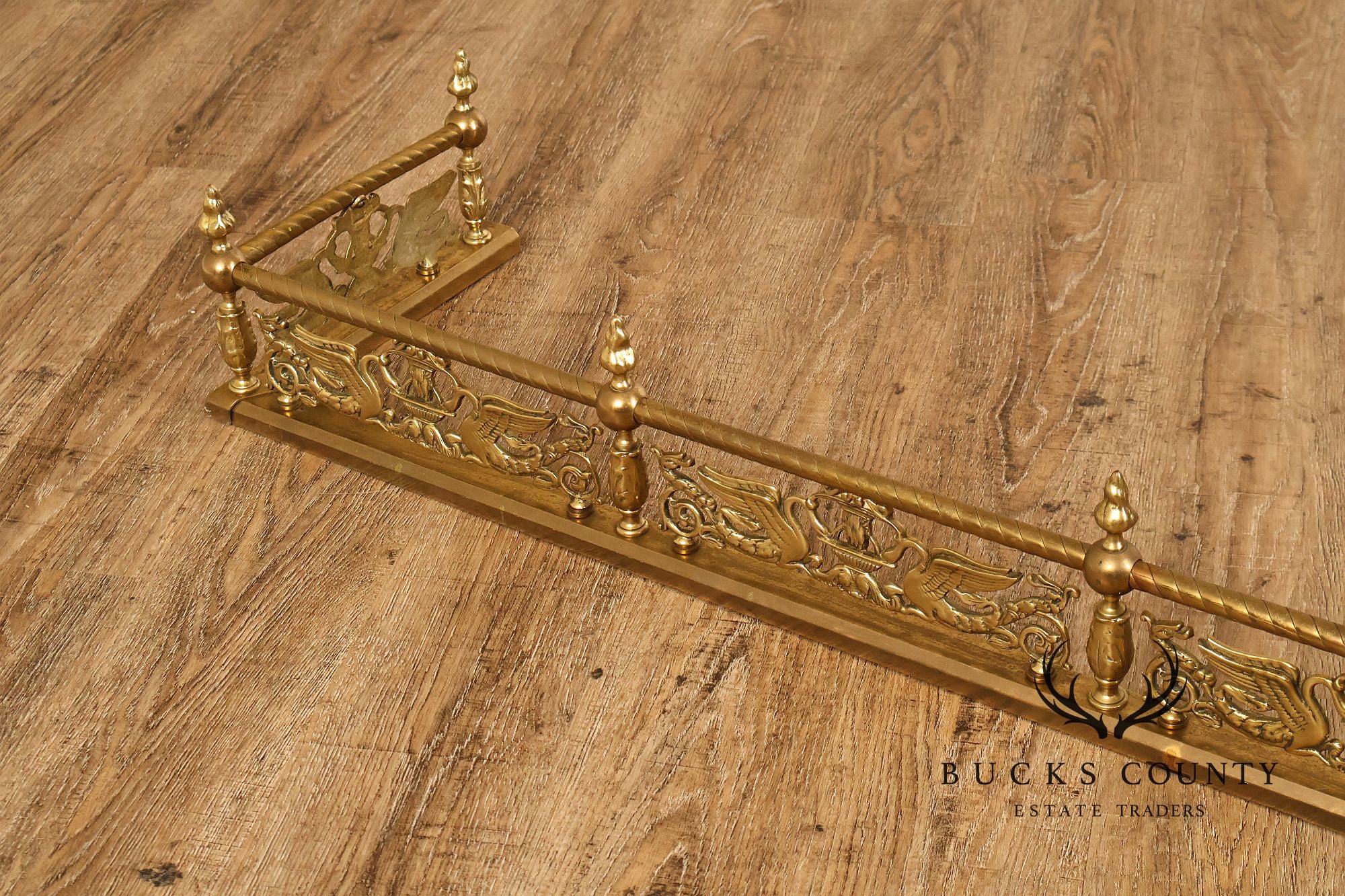 Neoclassical Style Brass Fireplace Fender