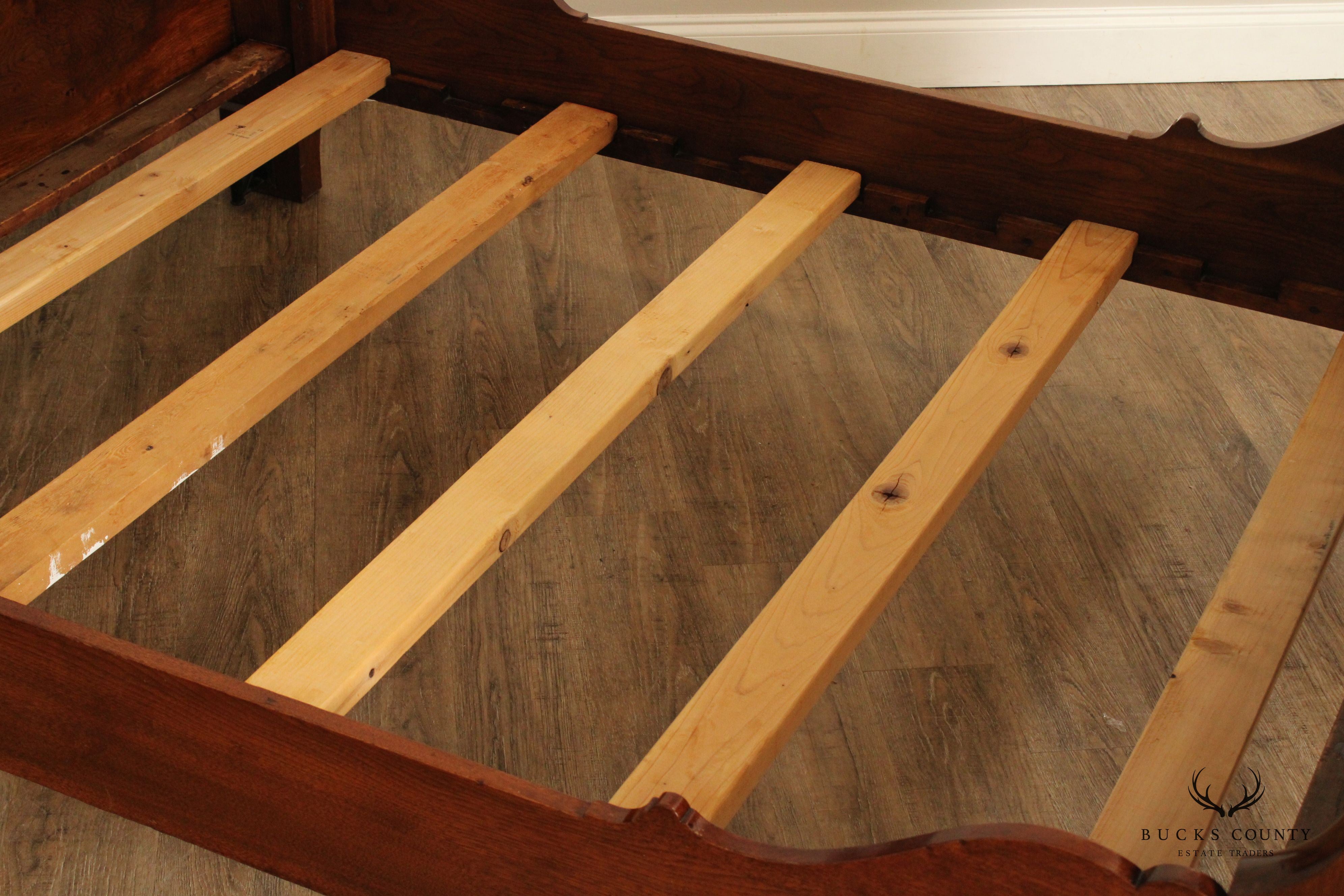 Antique Empire Full-Size Walnut Sleigh Bed