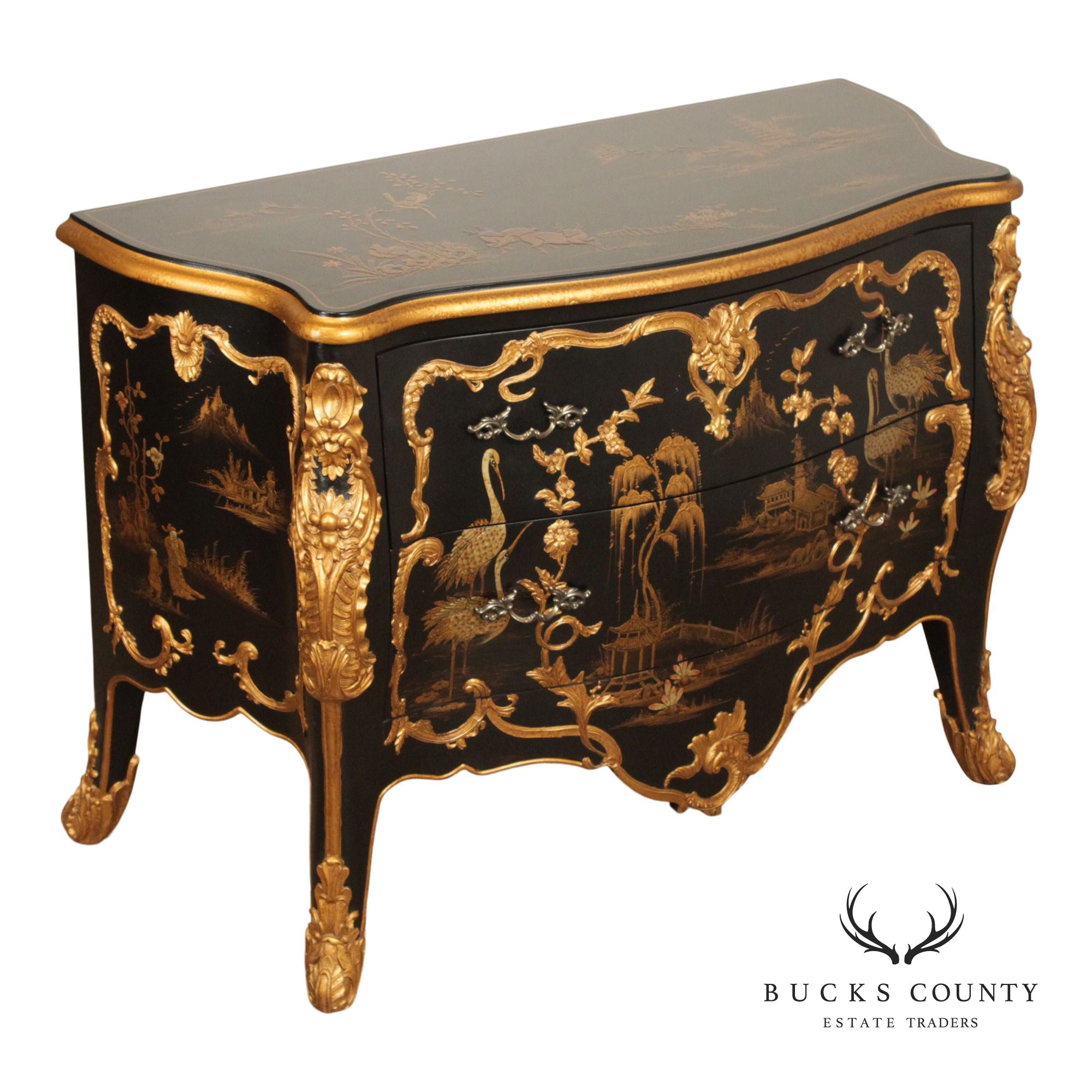 French Louis XV Style Ormolu Mounted Chinoiserie Commode