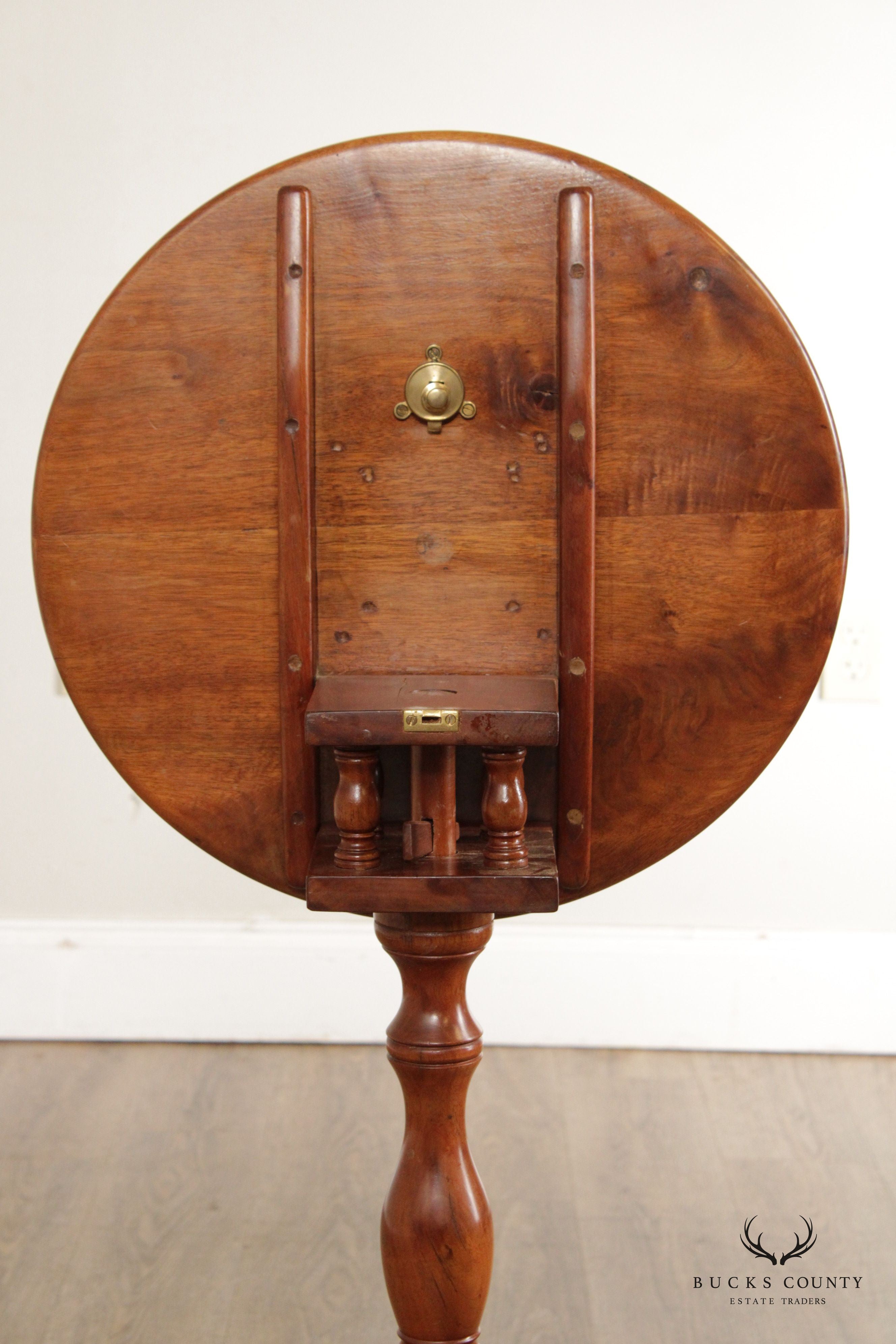 Bench Made Queen Anne Style Walnut Tilt-Top Table