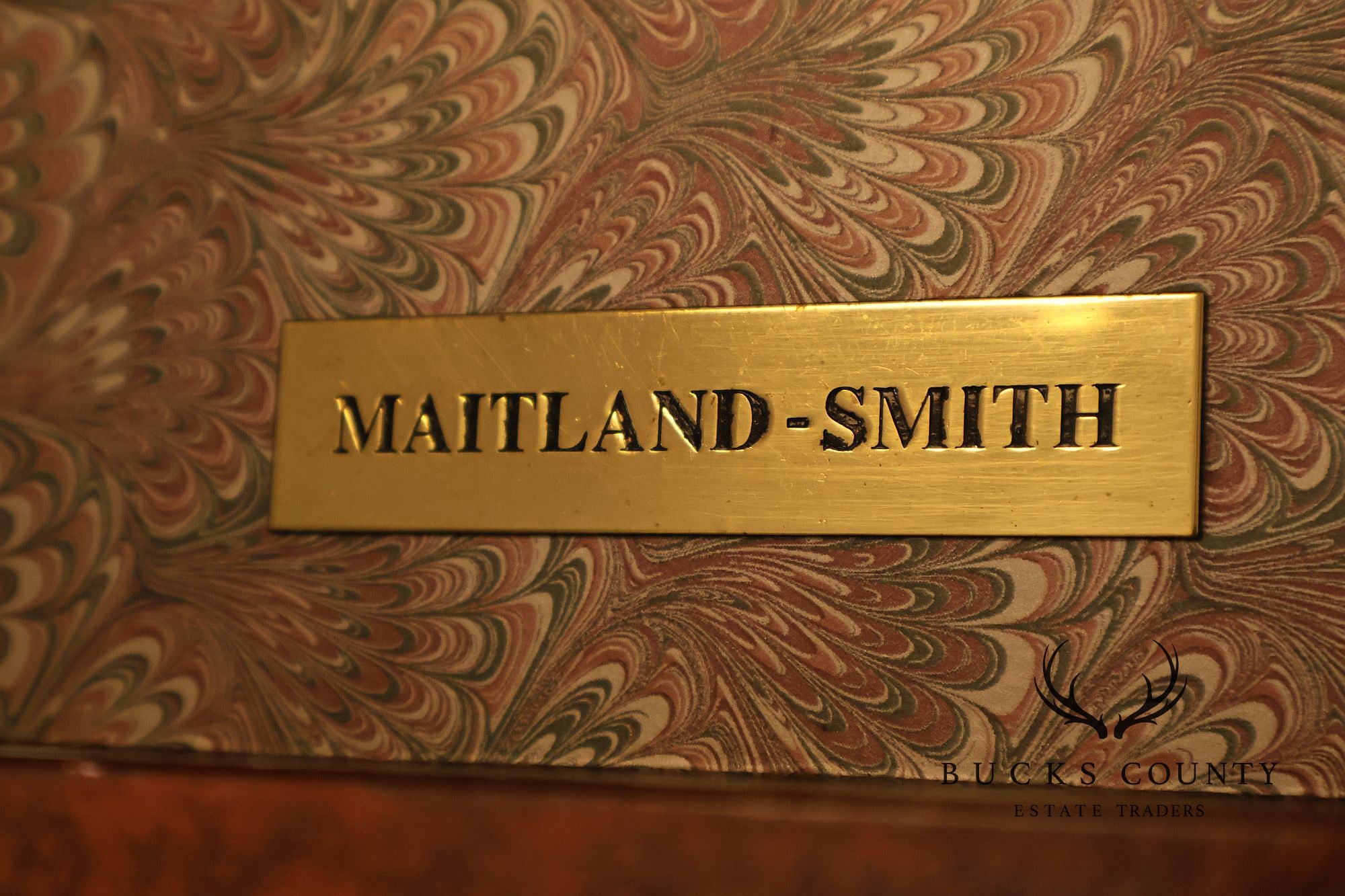 Maitland Smith Leather Wrapped Commode Cabinet