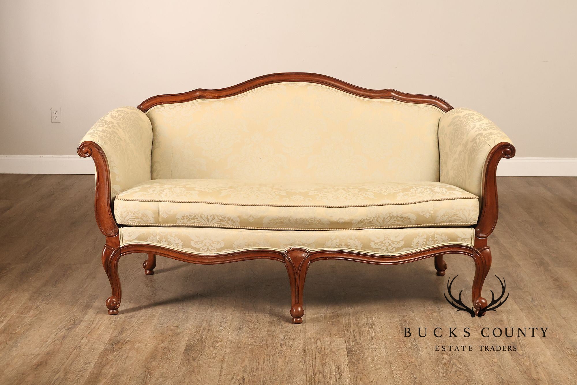 Ethan Allen French Louis XV Style Camelback Sofa
