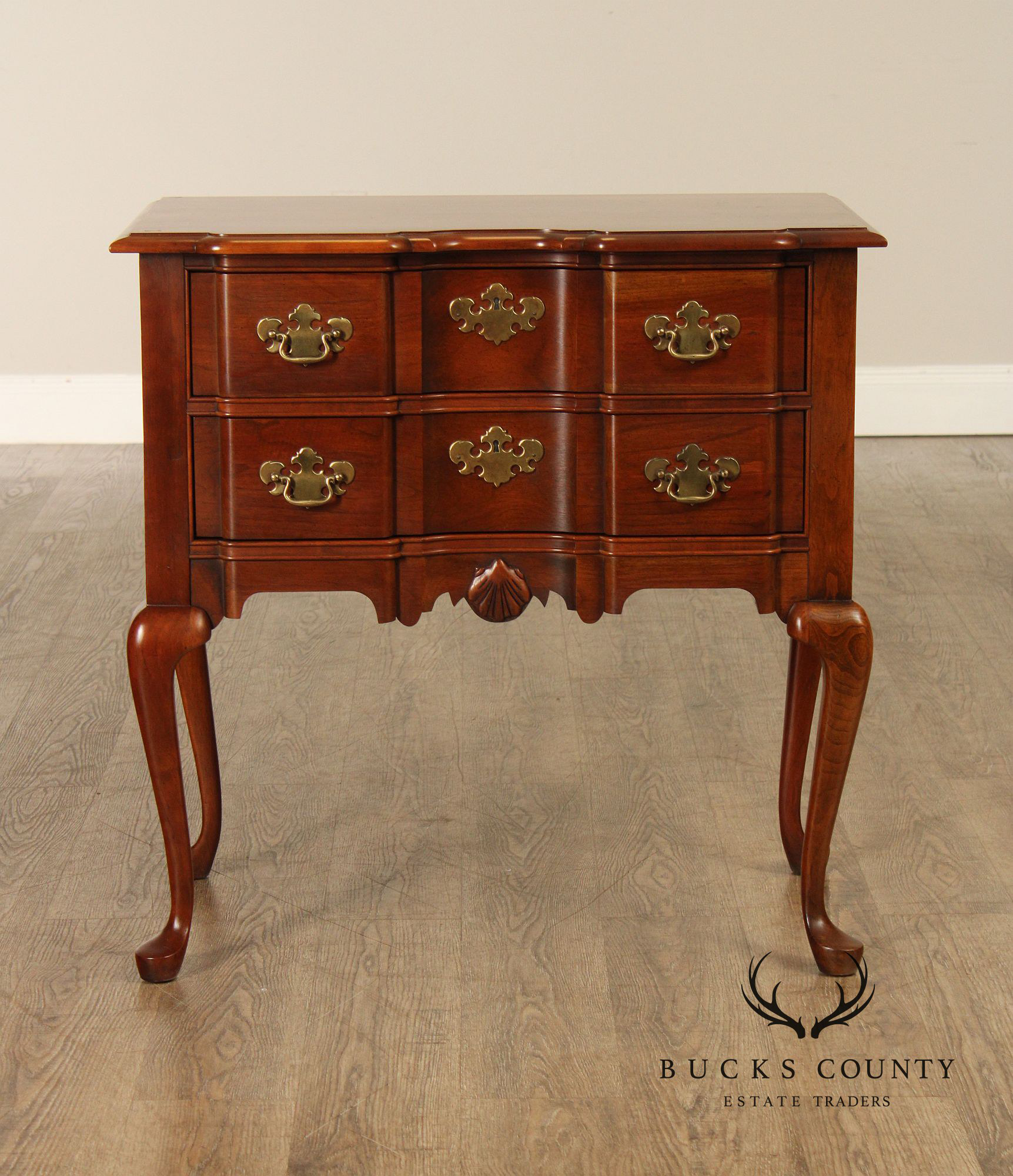 Queen Anne Style Cherry Blockfront Lowboy