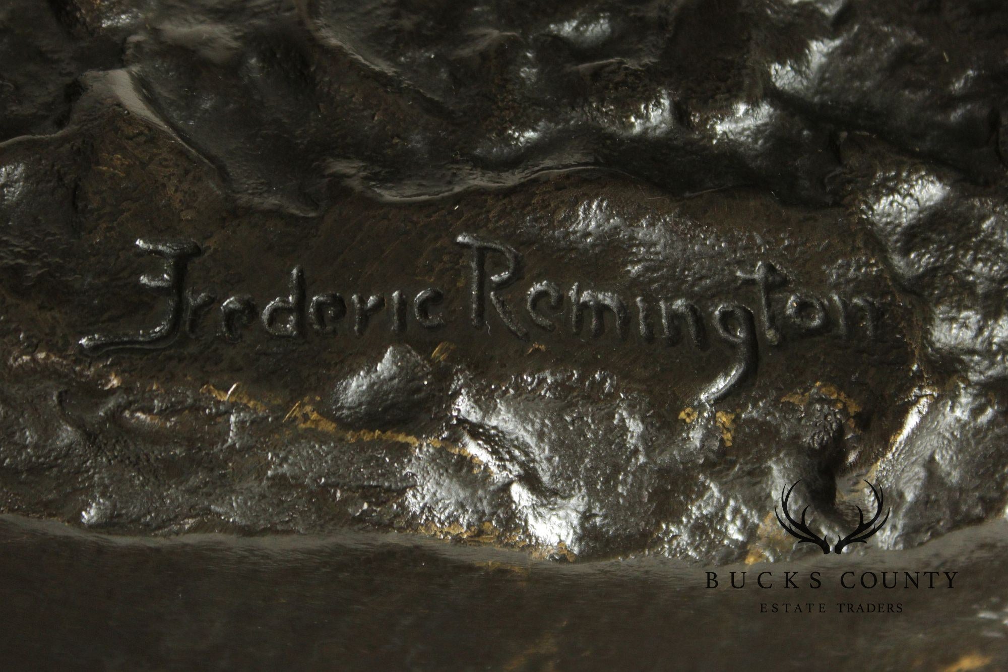 Frederic Remington 'Cheyenne' Native American Equestrian Bronze Sculpture