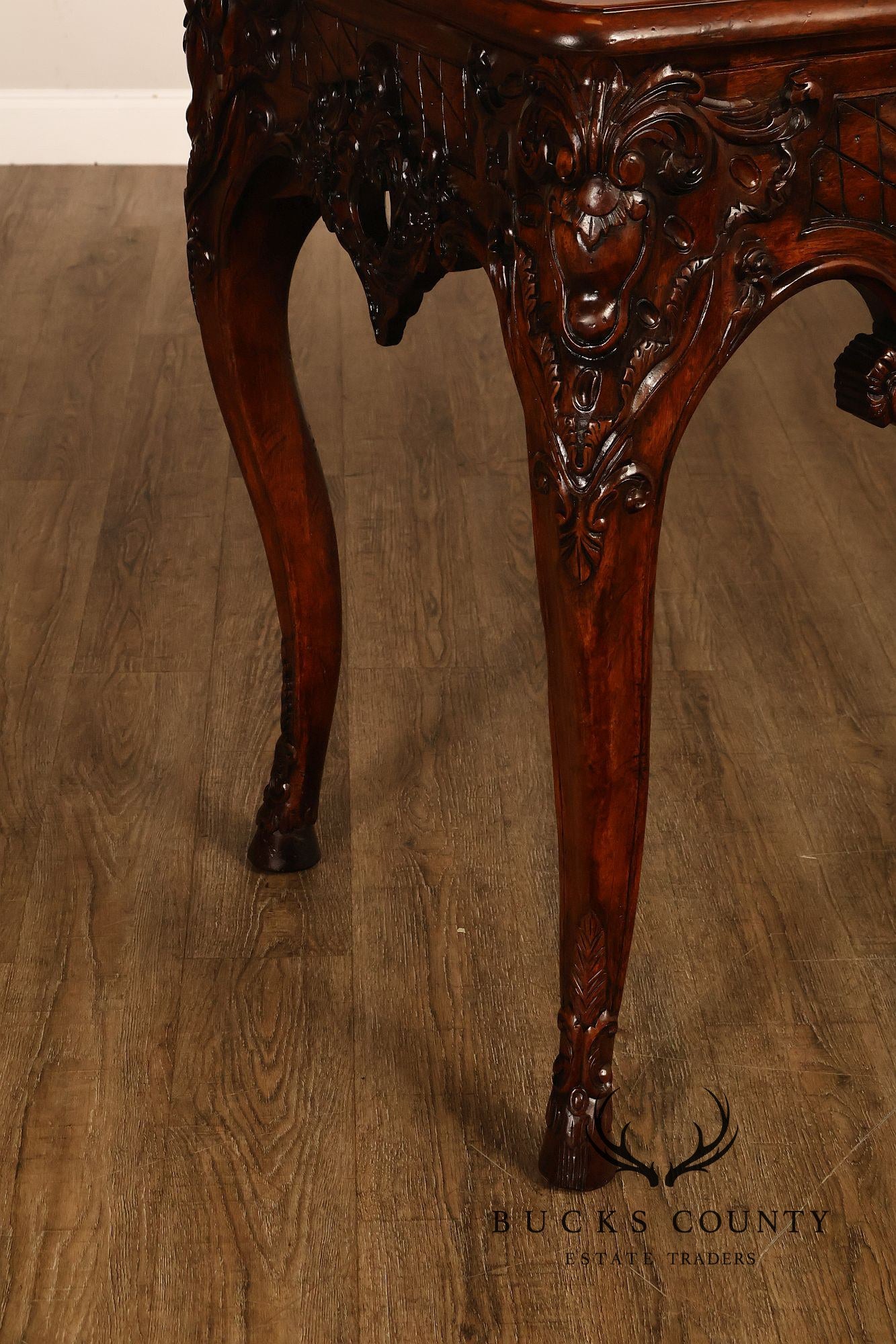 Henredon Carved Mahogany French Louis XV Style Console Table